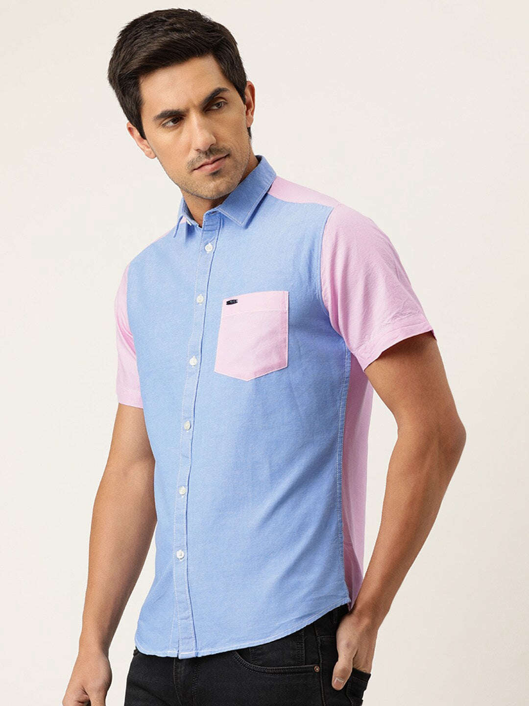 Shop Men Colorblocked Shirt Online.