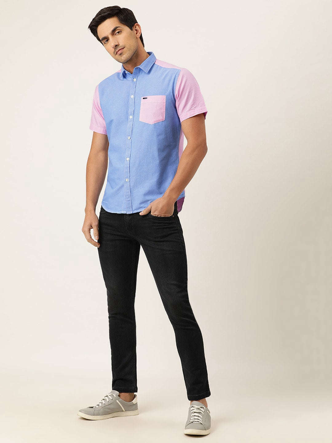 Shop Men Colorblocked Shirt Online.