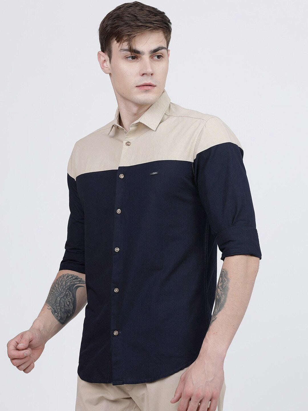 Shop Men Color Block Shirt Online.