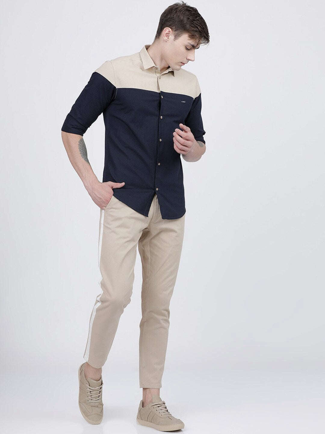 Shop Men Color Block Shirt Online.