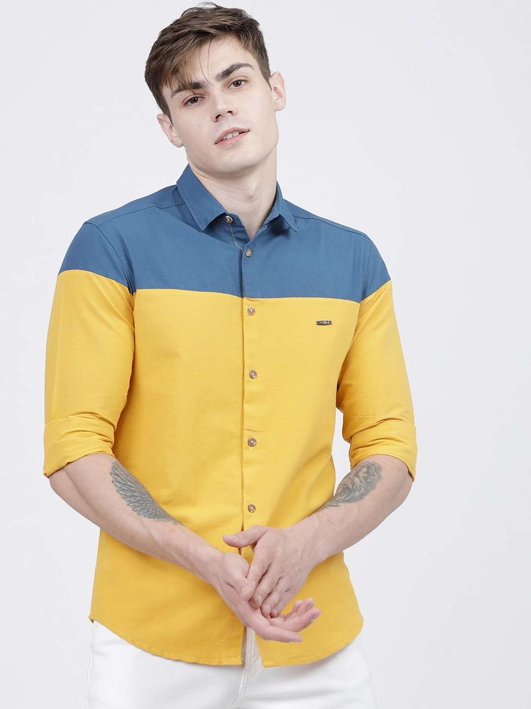 Shop Men Color Block Shirt Online.