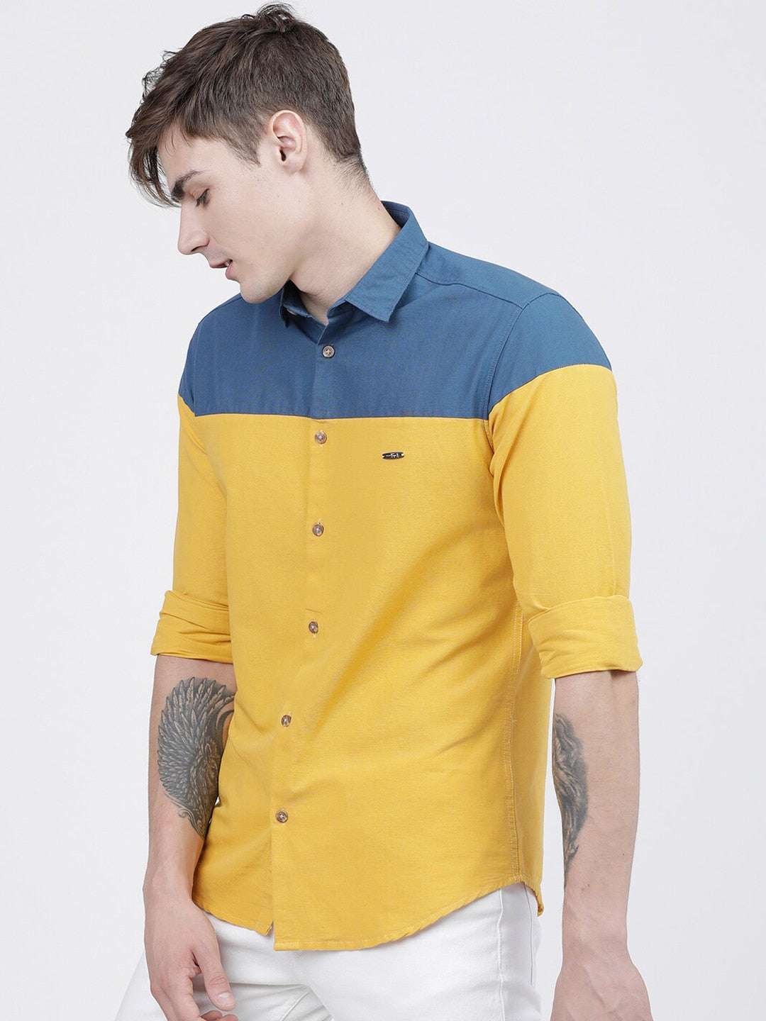 Shop Men Color Block Shirt Online.