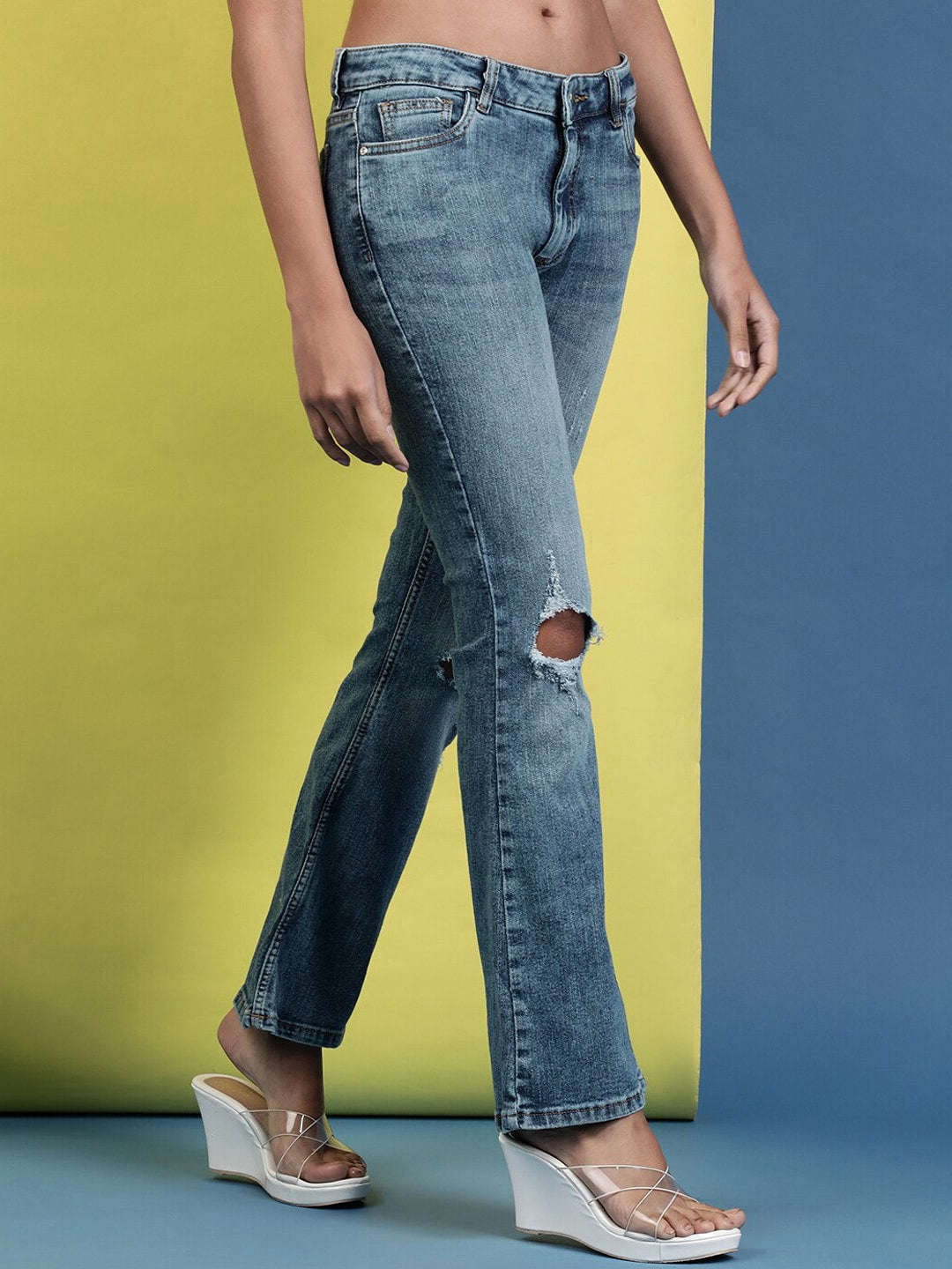 Shop Women Clean Look Bootcut Jeans Online.