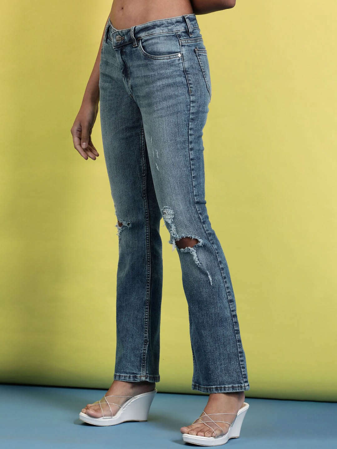 Shop Women Clean Look Bootcut Jeans Online.