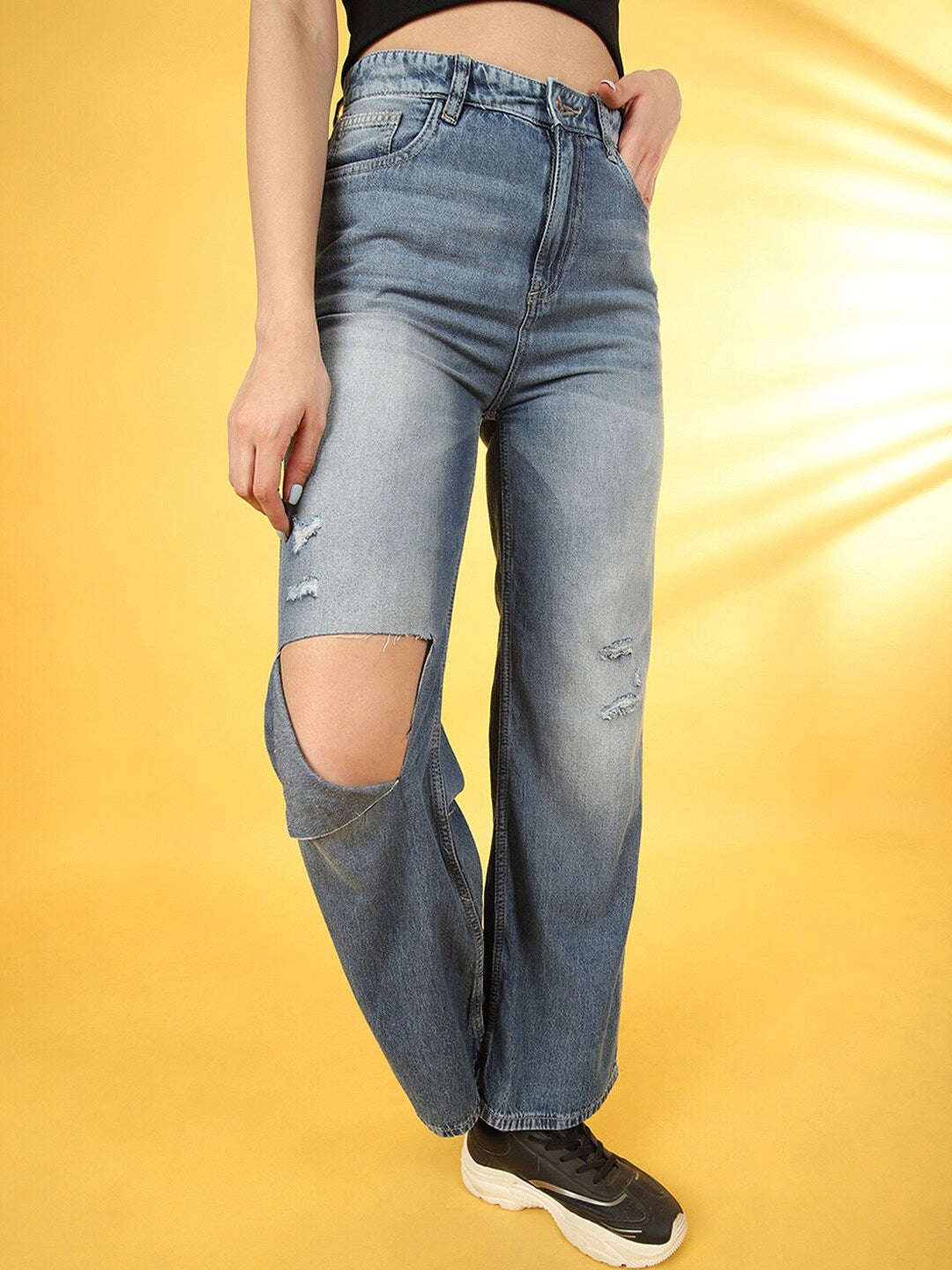 Shop Women Solid Jeans Online.