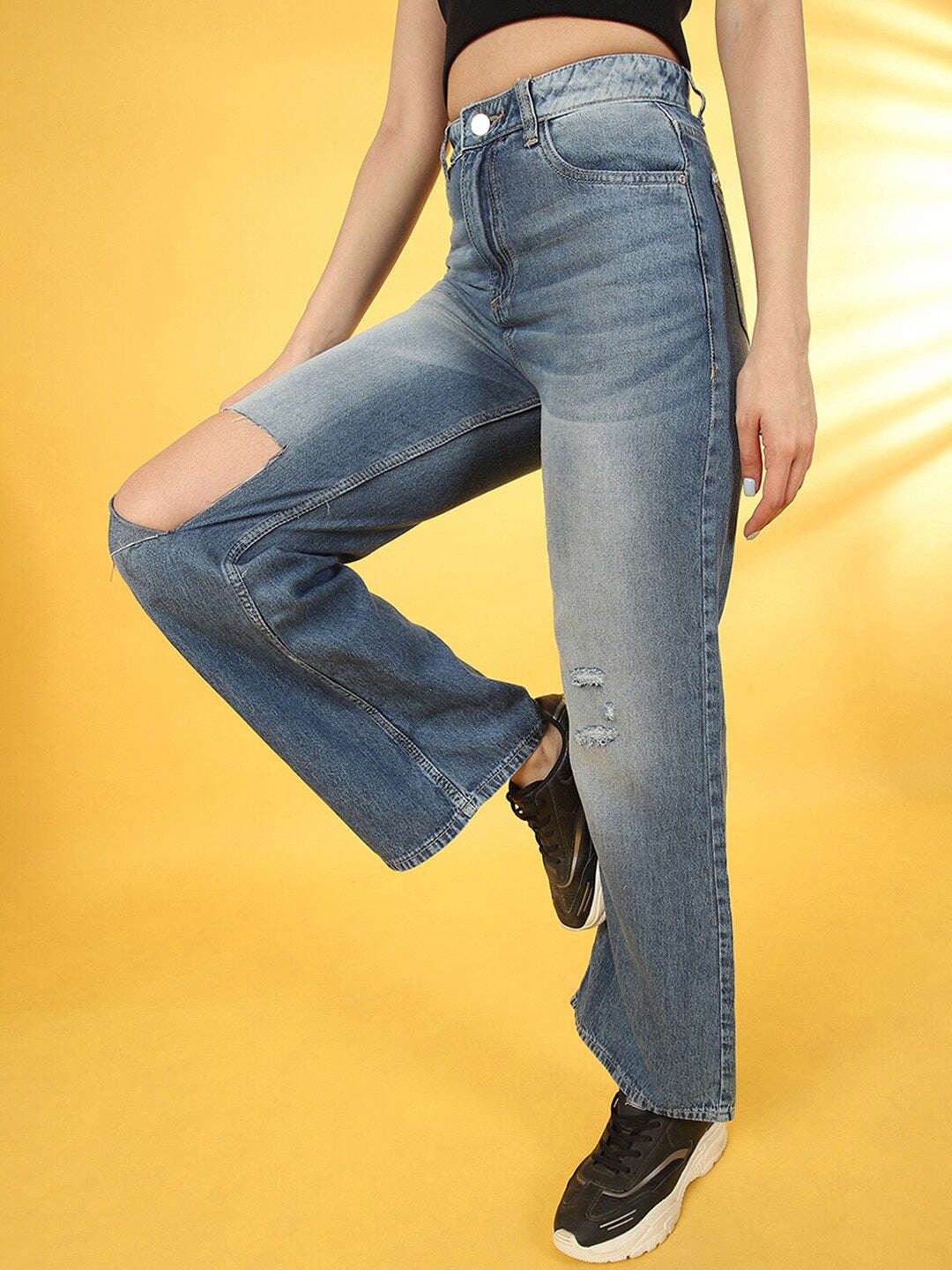 Shop Women Solid Jeans Online.