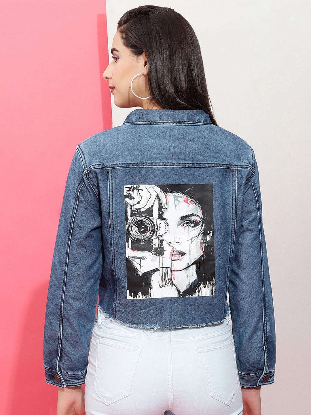 Shop Women Placewoment Printed Jacket Online.