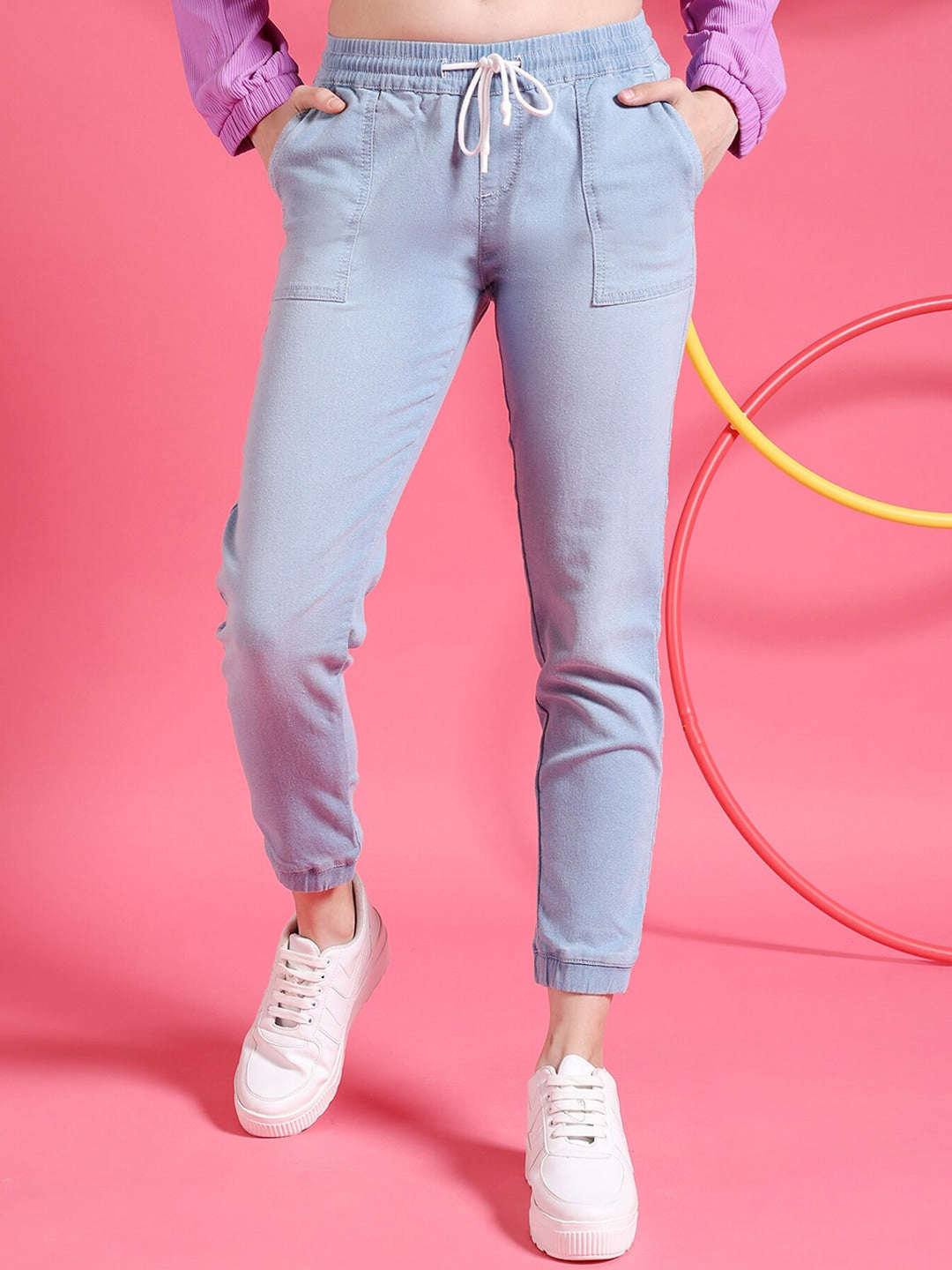 Shop Women Denim Jogger Online.