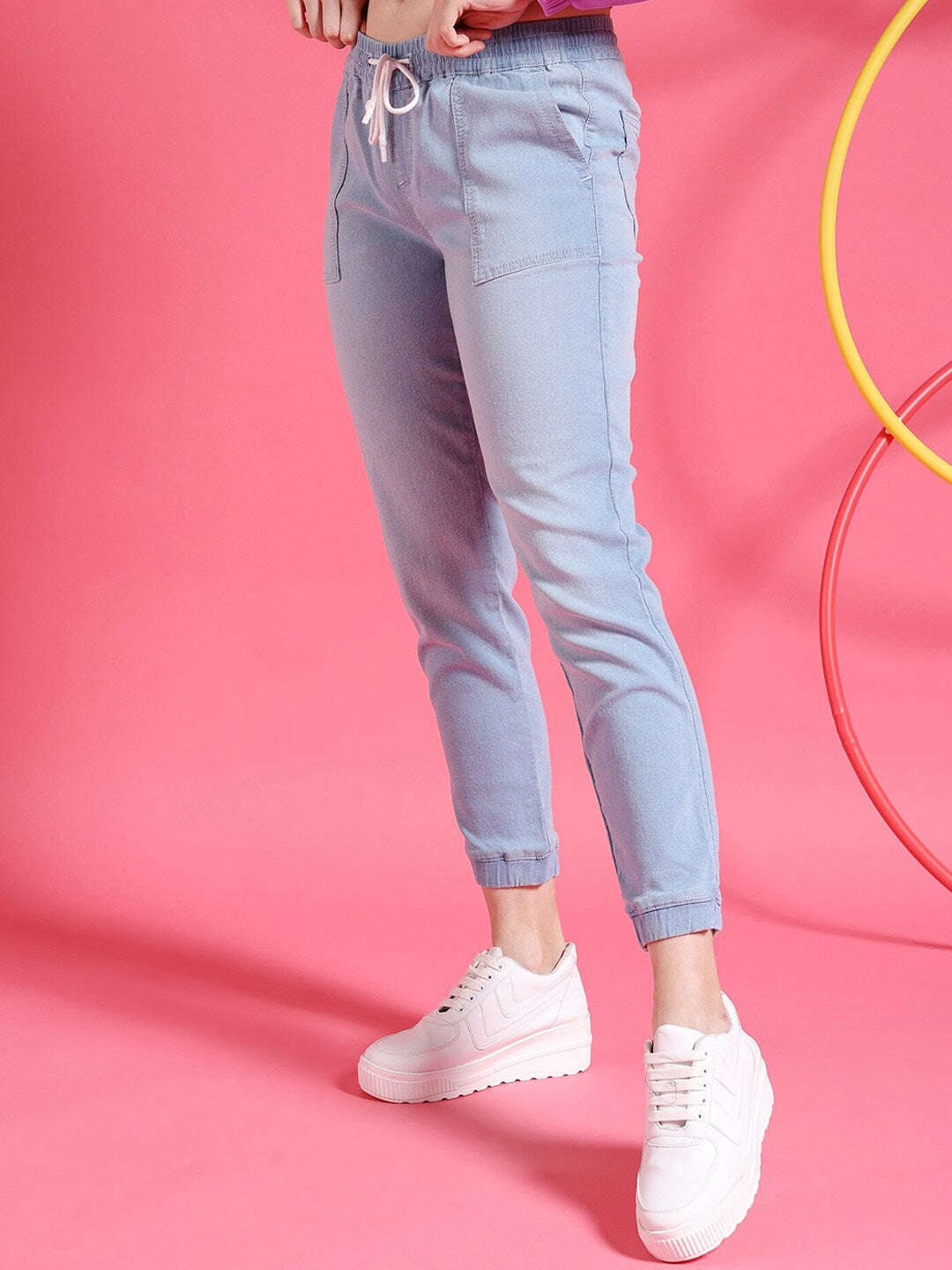 Shop Women Denim Jogger Online.