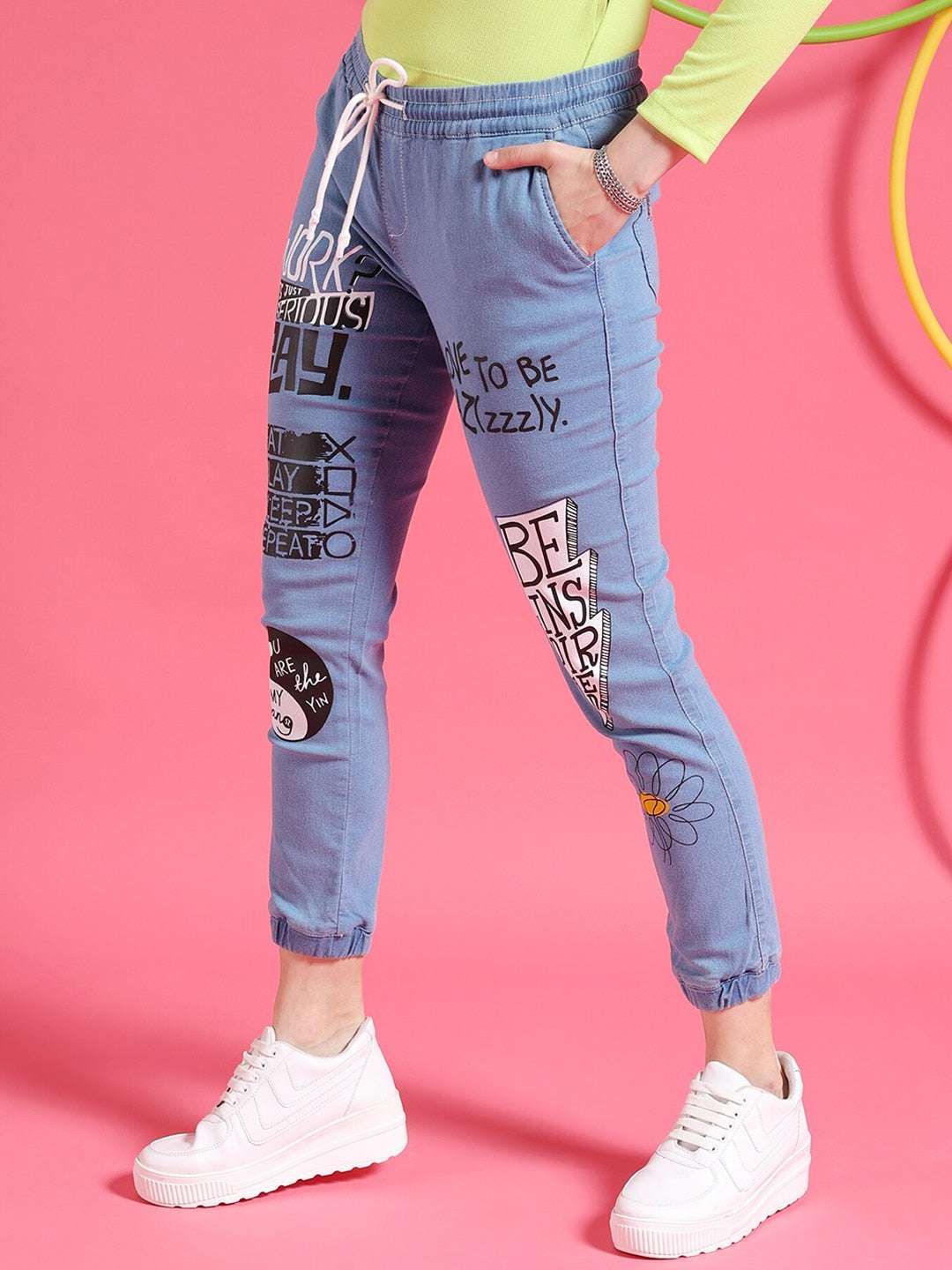 Shop Women Denim Jogger Online.