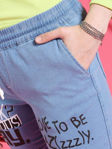 Shop Women Denim Jogger Online.