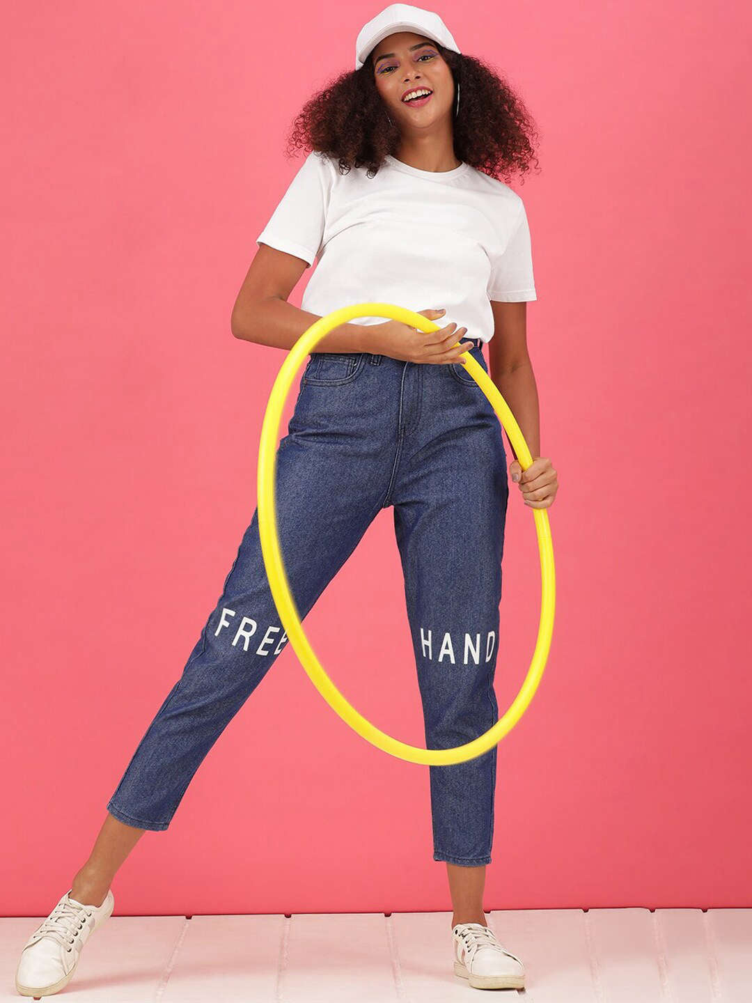 Shop Women Mid-Rise Knee Slash Mom Fit Jeans Online.