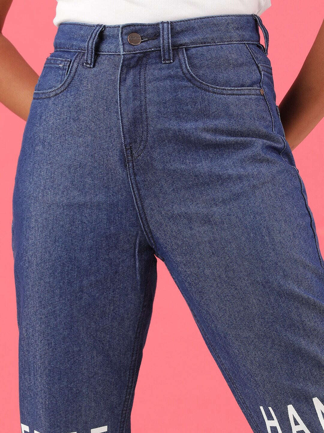 Shop Women Mid-Rise Knee Slash Mom Fit Jeans Online.