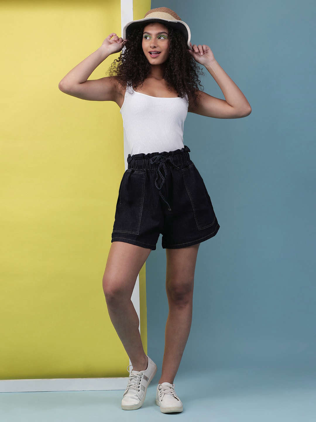 Shop Women Paperbag High Waist Shorts Online.