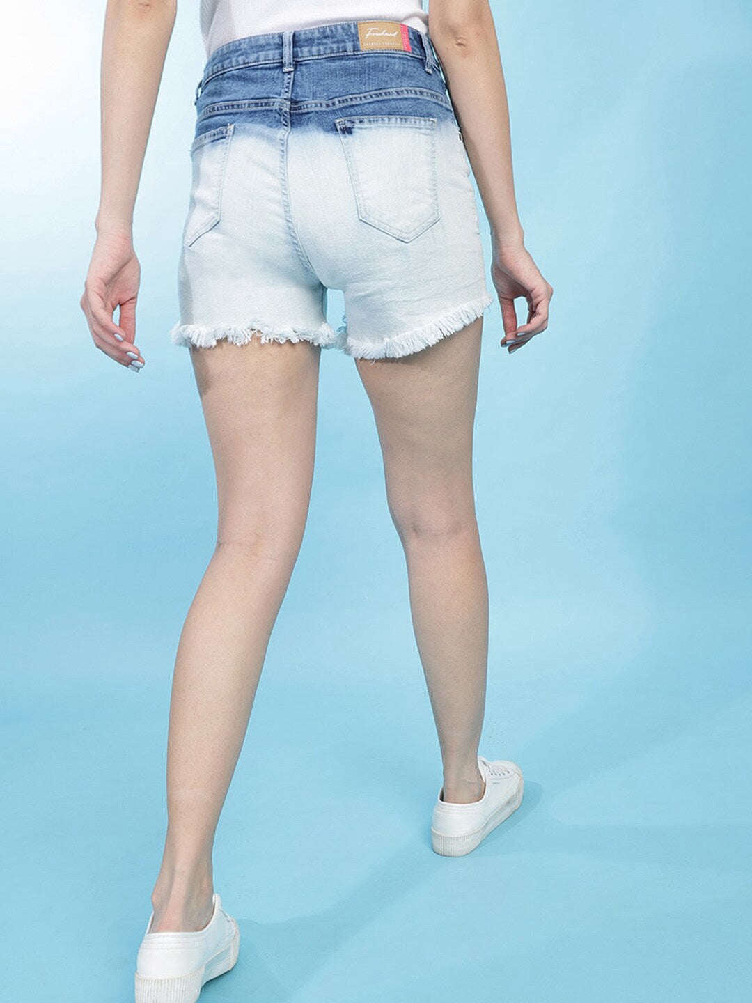 Shop Women Mid-Waist 2 Tone Shorts Online.