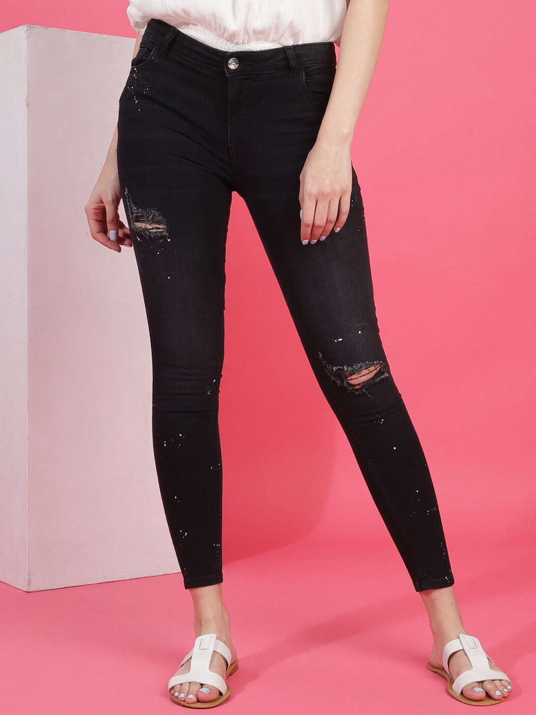 Shop Women Solid Jeans Online.