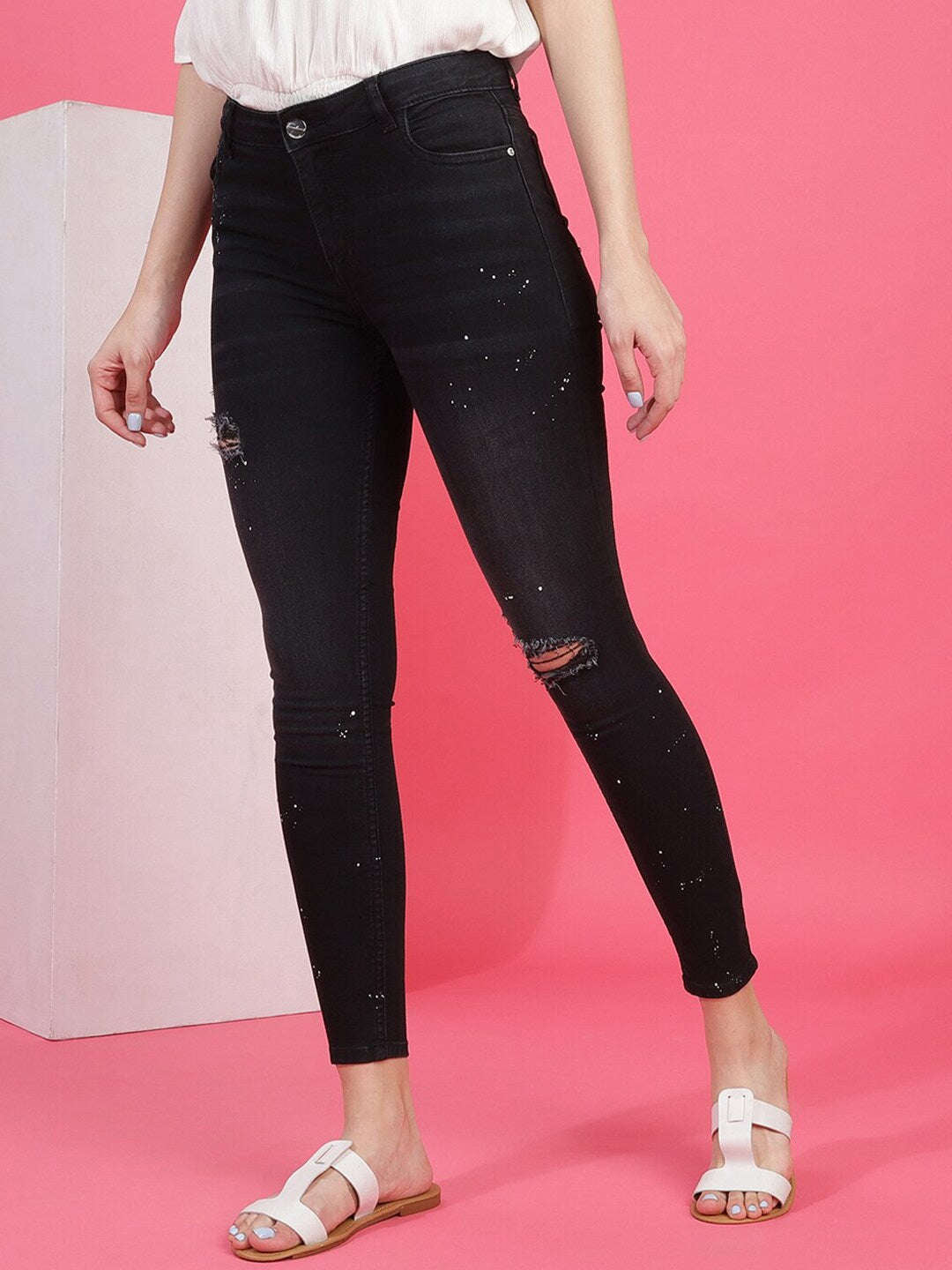 Shop Women Solid Jeans Online.