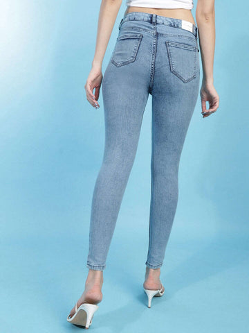 Shop Women Distressed Slim-Fit Jeans Online.