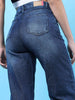 Shop Women 2 Tone Denim Wide Leg Jeans Online.