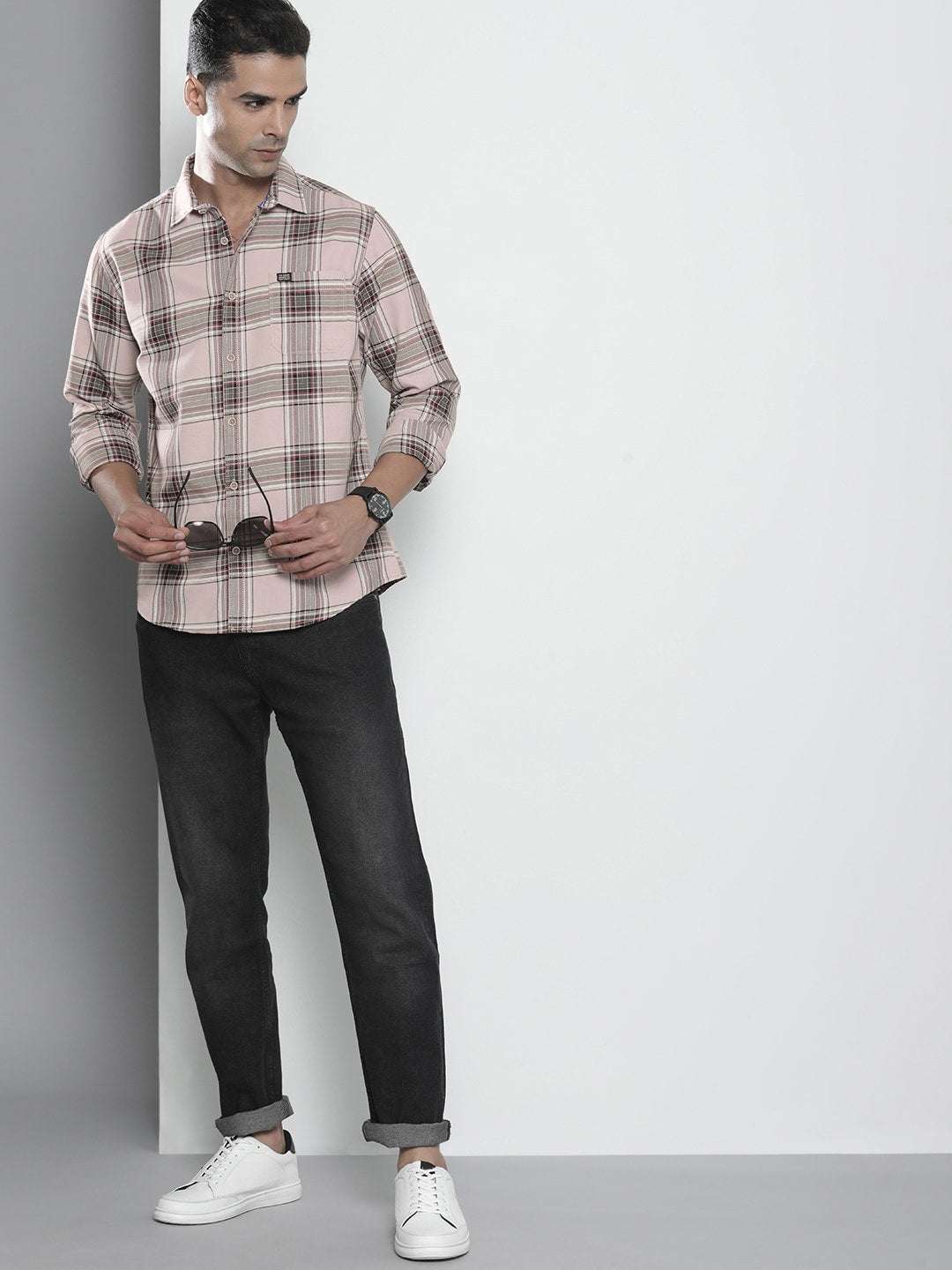 Shop Men Checked Shirt Online.