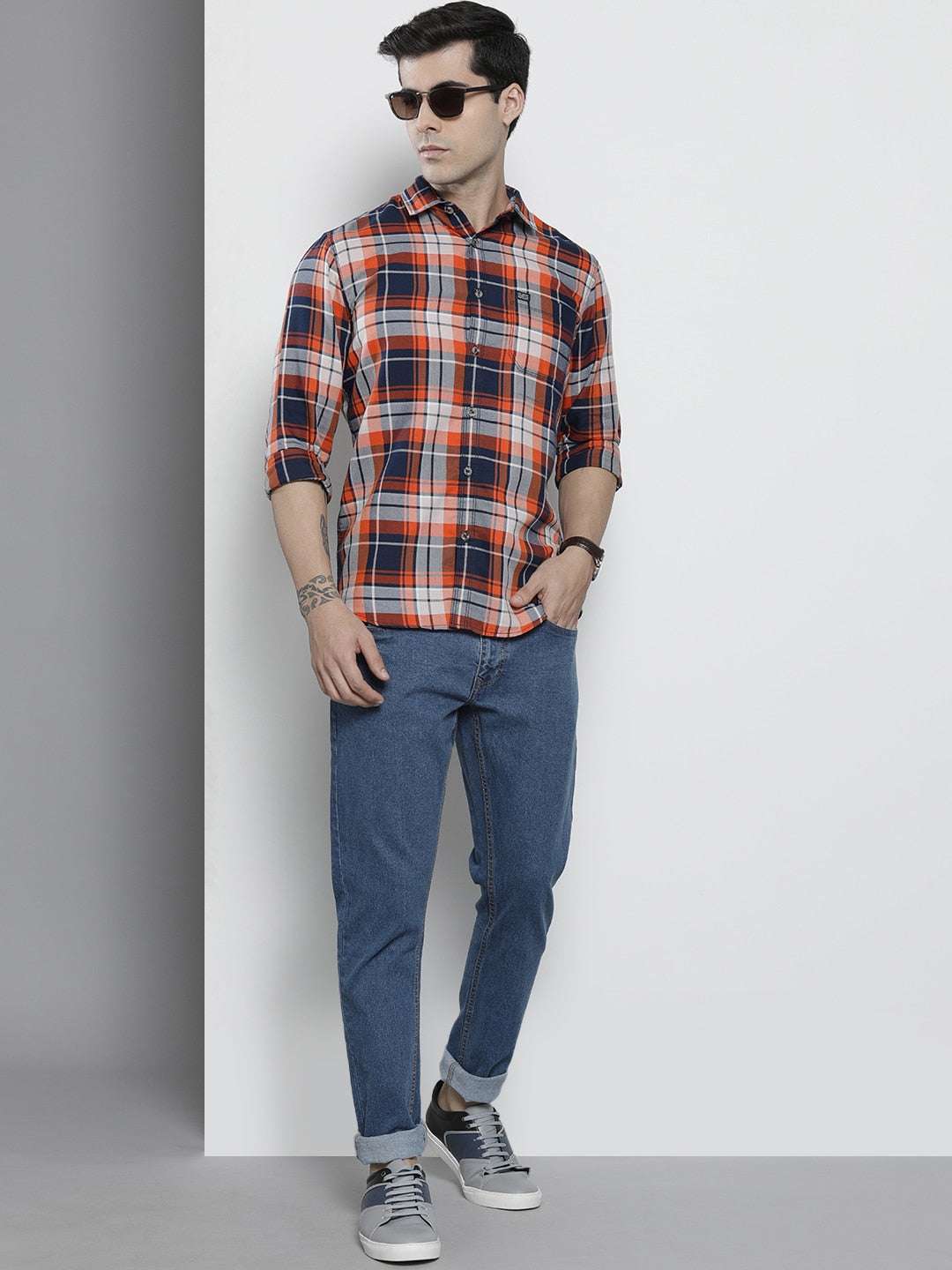 Shop Men Checked Shirt Online.