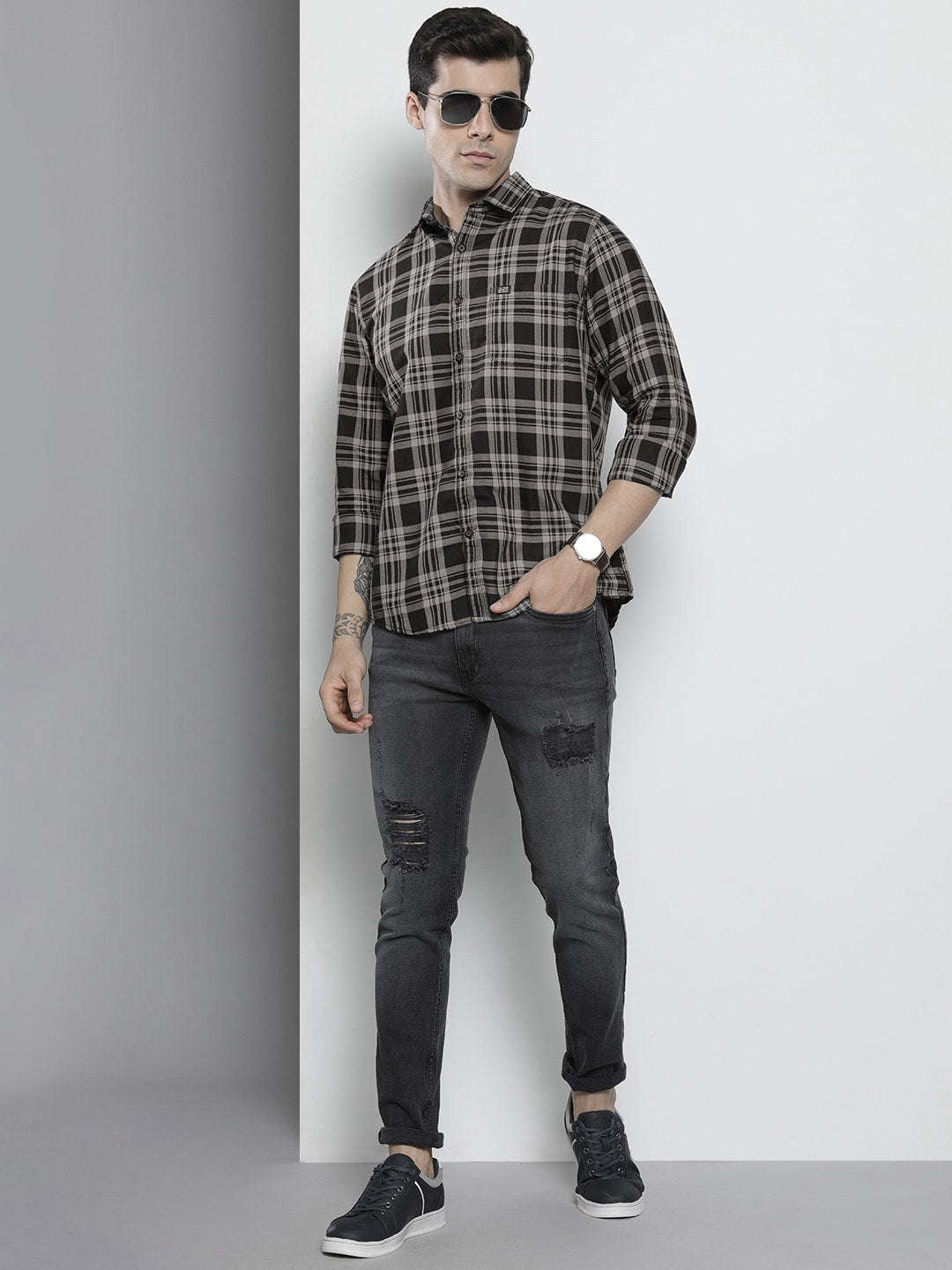 Shop Men Checked Shirt Online.