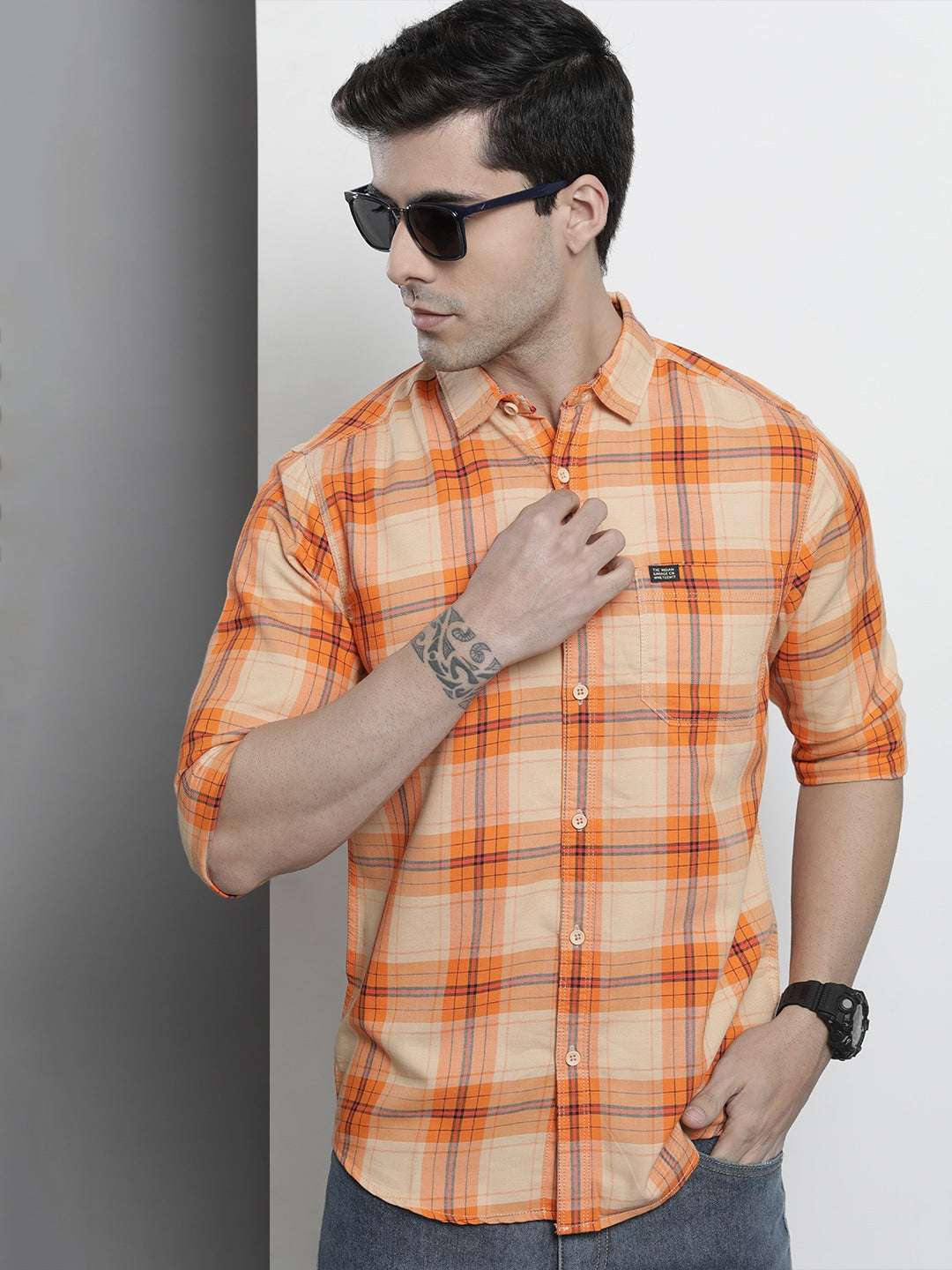 Shop Men Checked Shirt Online.