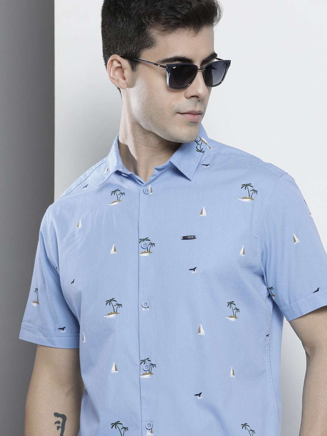 Shop Men Abstract Printed Shirt Online.