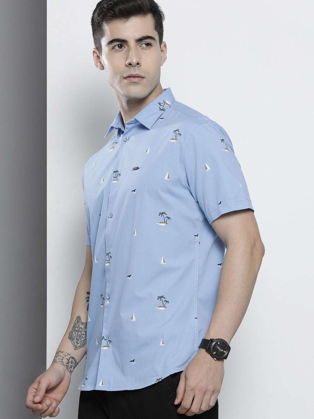 Shop Men Abstract Printed Shirt Online.