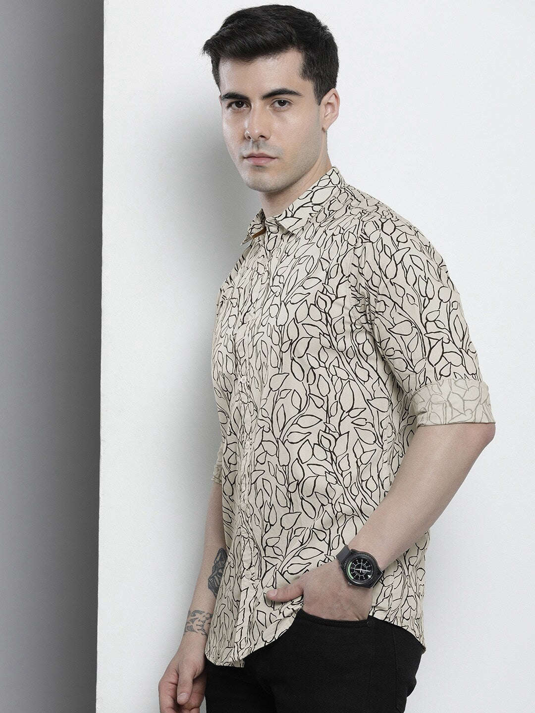 Shop Men Abstract Printed Shirt Online.