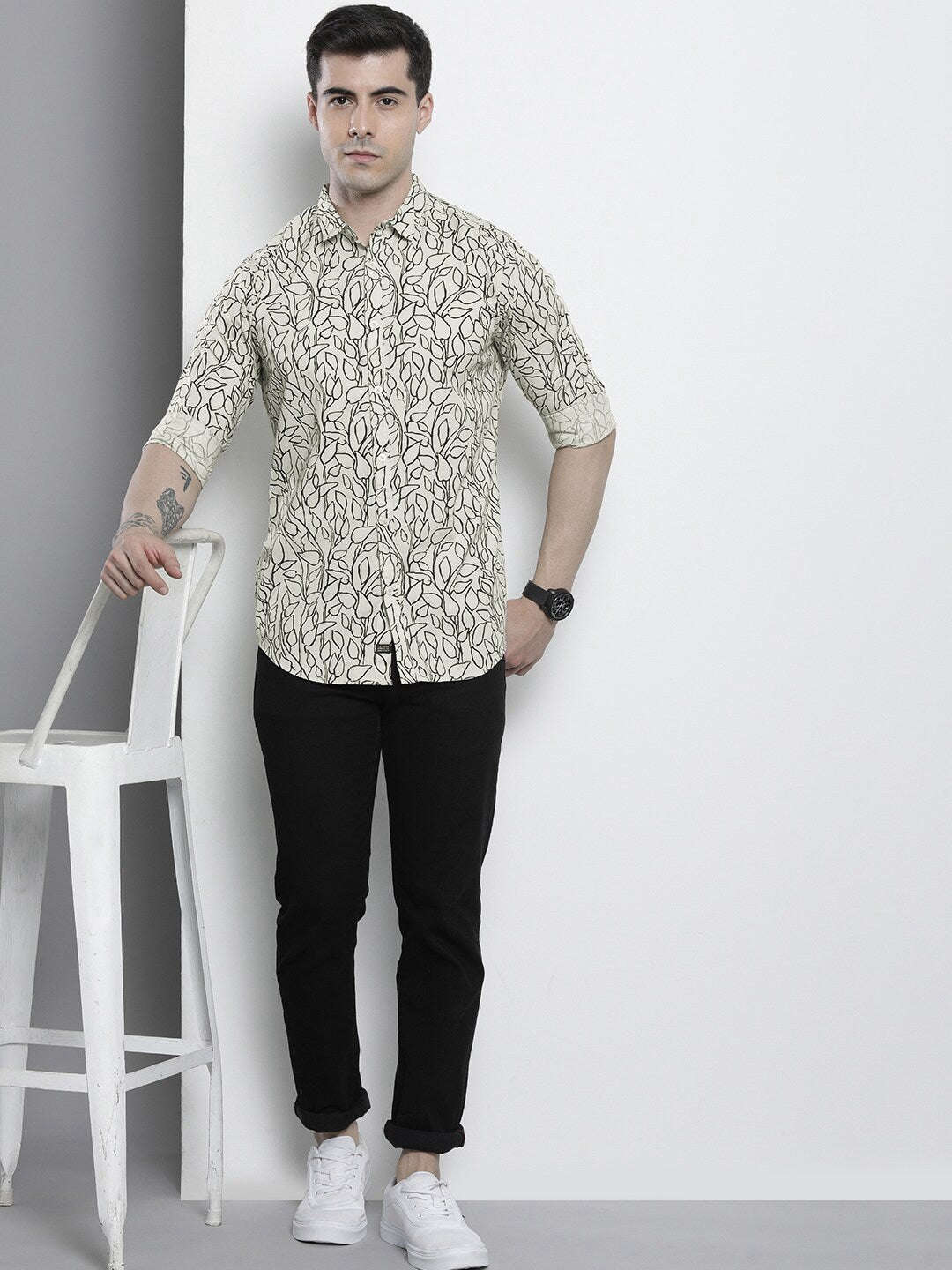 Shop Men Abstract Printed Shirt Online.