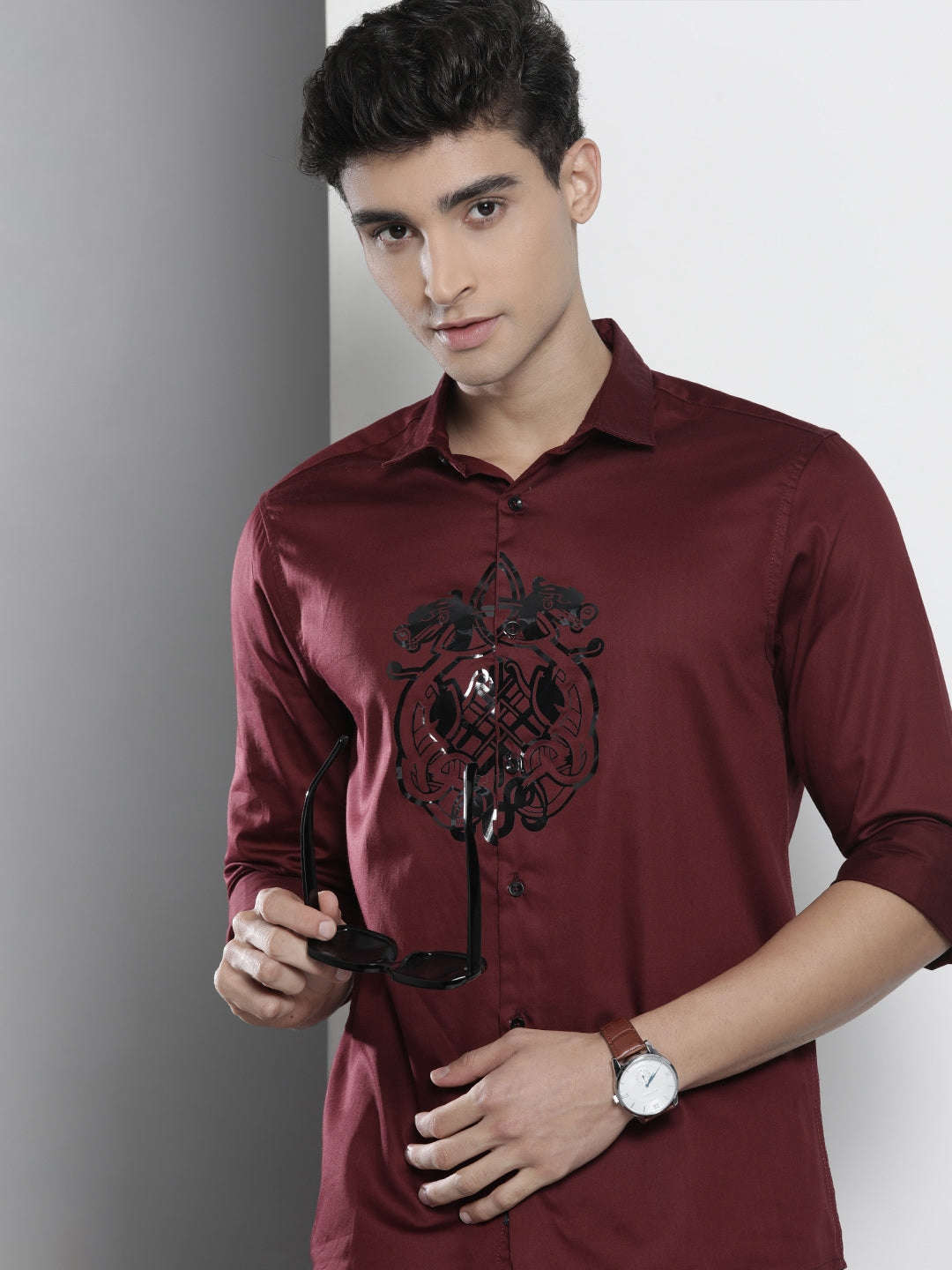 Shop Men Placement Printed Shirt Online.