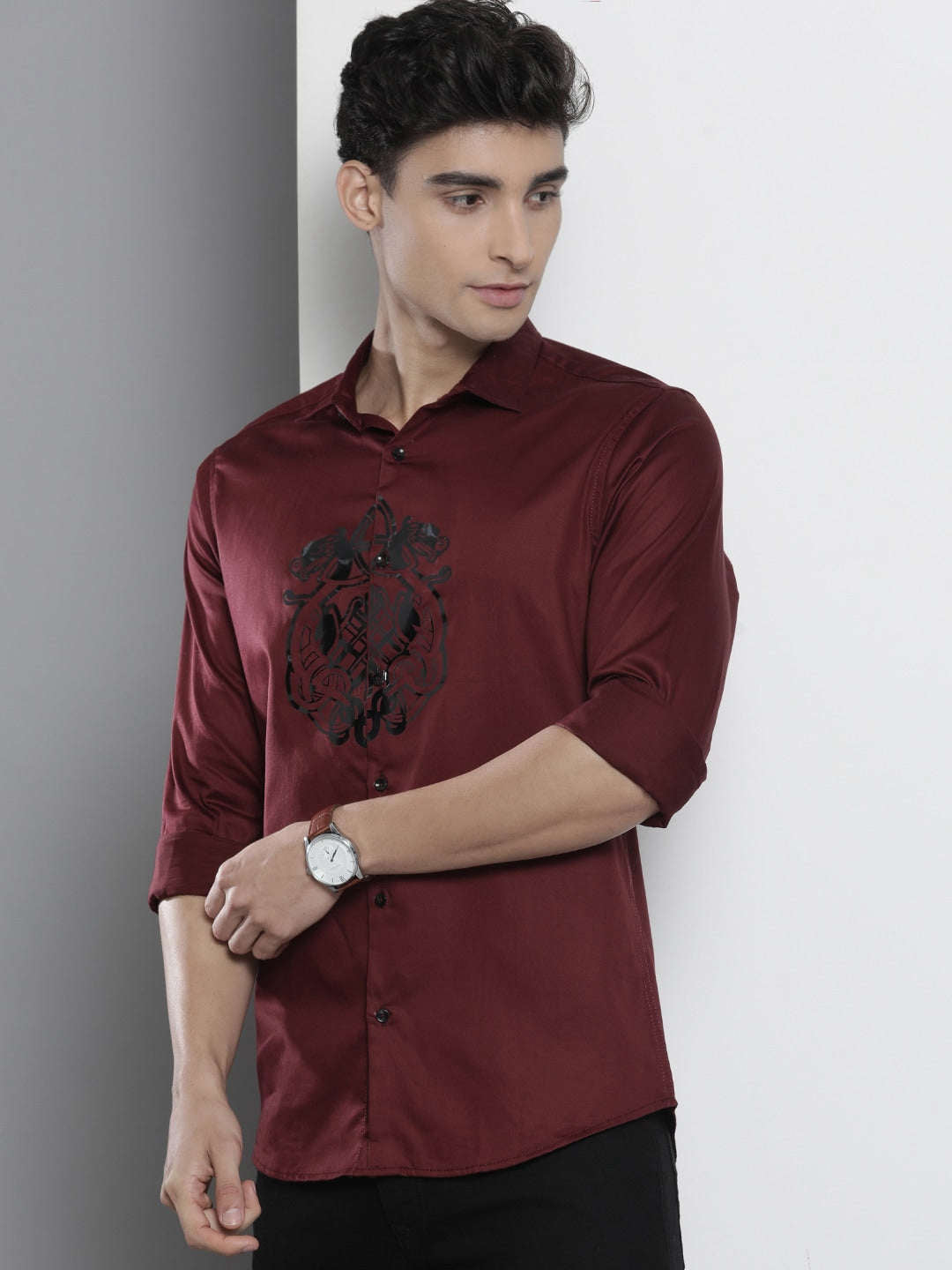 Shop Men Placement Printed Shirt Online.