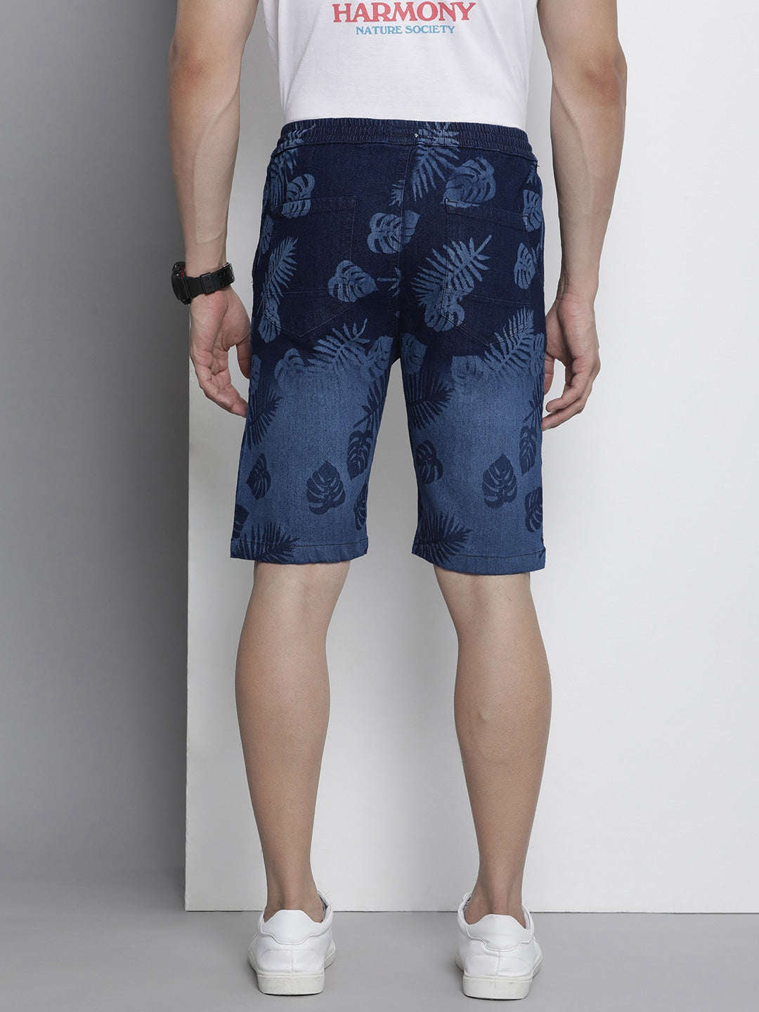 Shop Men Elasticated Waist Denim Shorts Online.