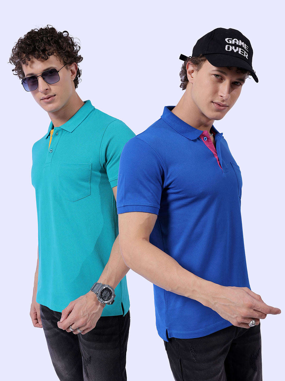 Shop Men Solid Pack of 2 T-Shirt Online.