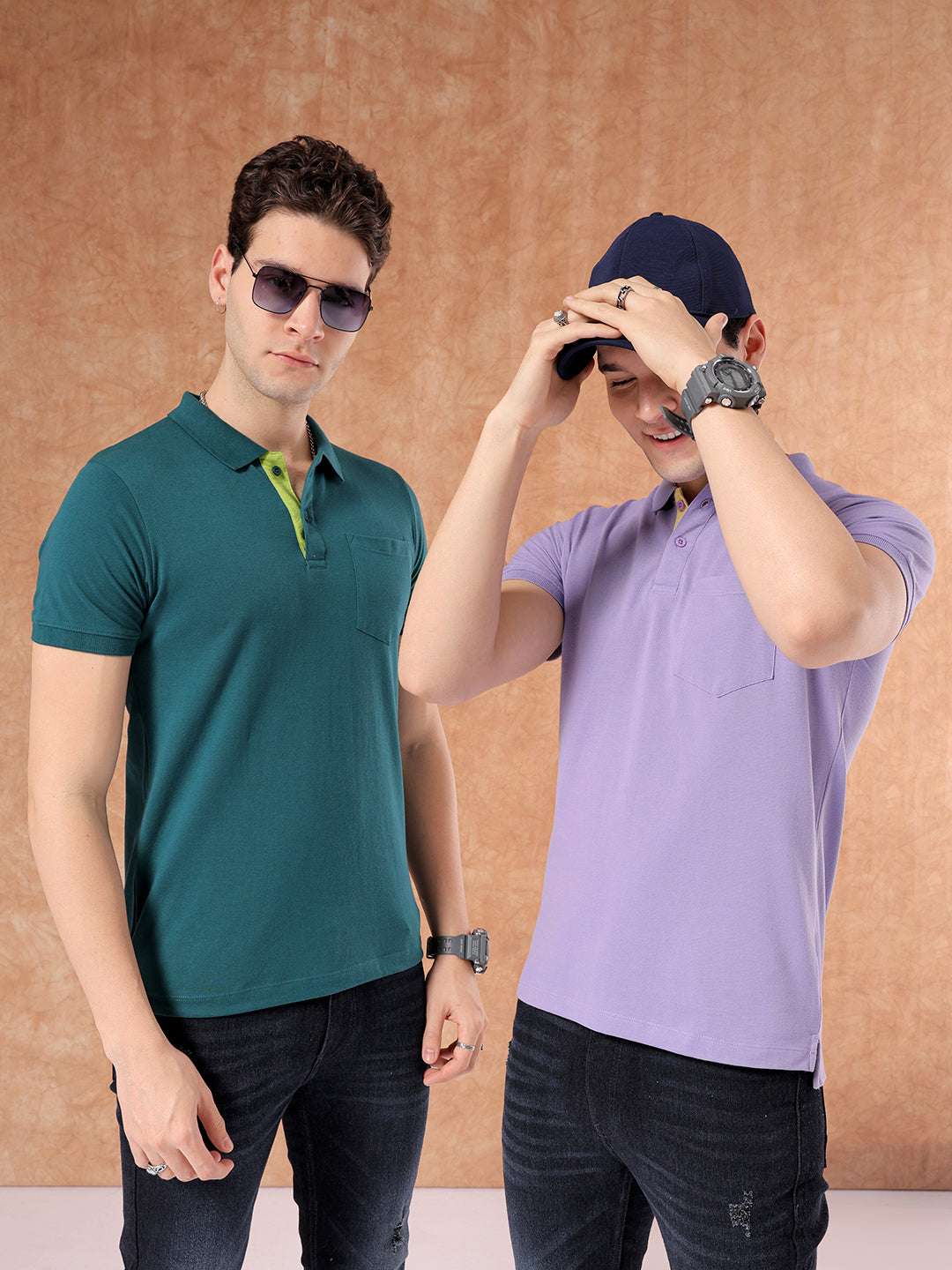 Shop Men Solid Pack of 2 T-Shirt Online.