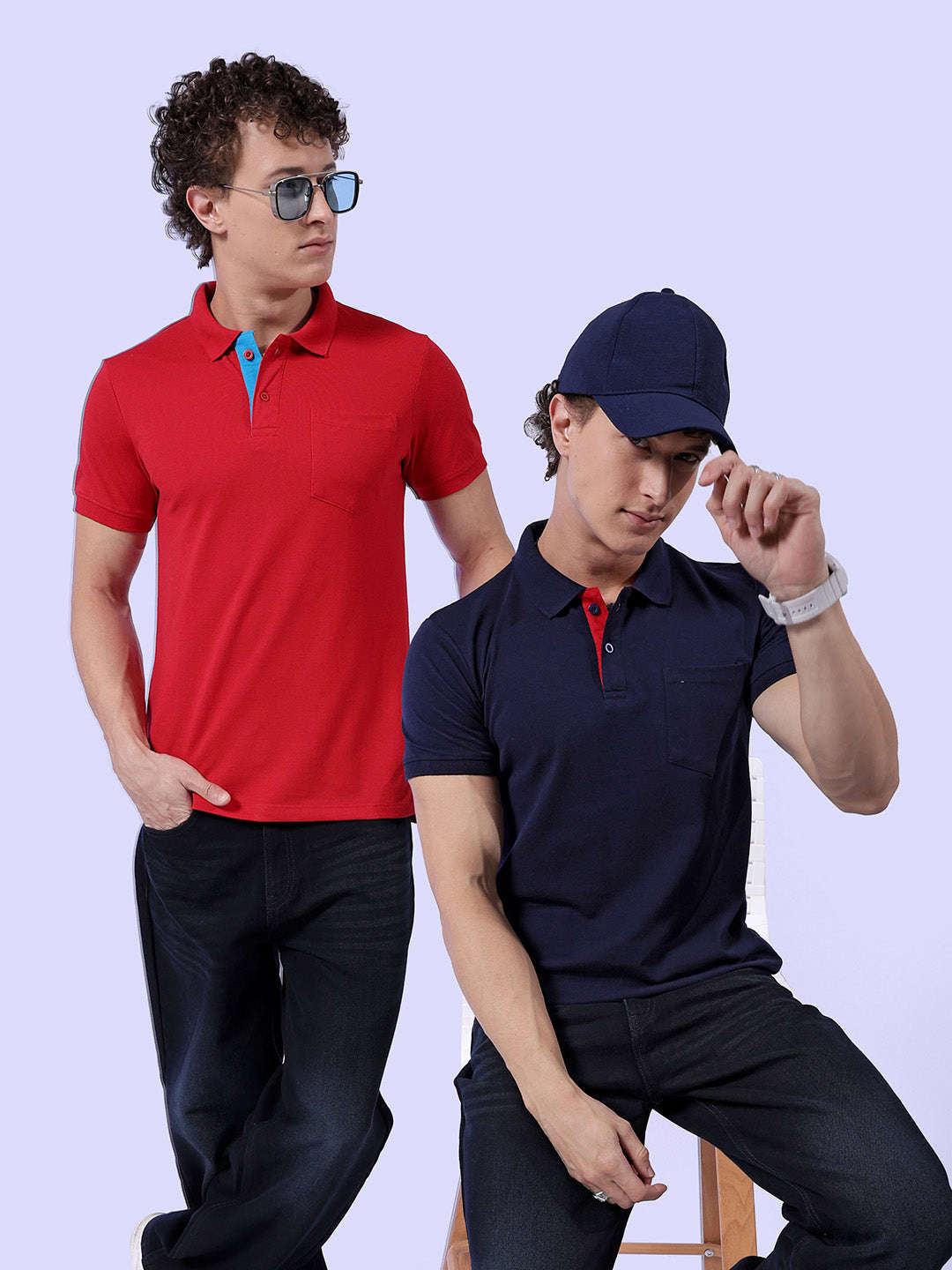 Shop Men Solid Pack of 2 T-Shirt Online.