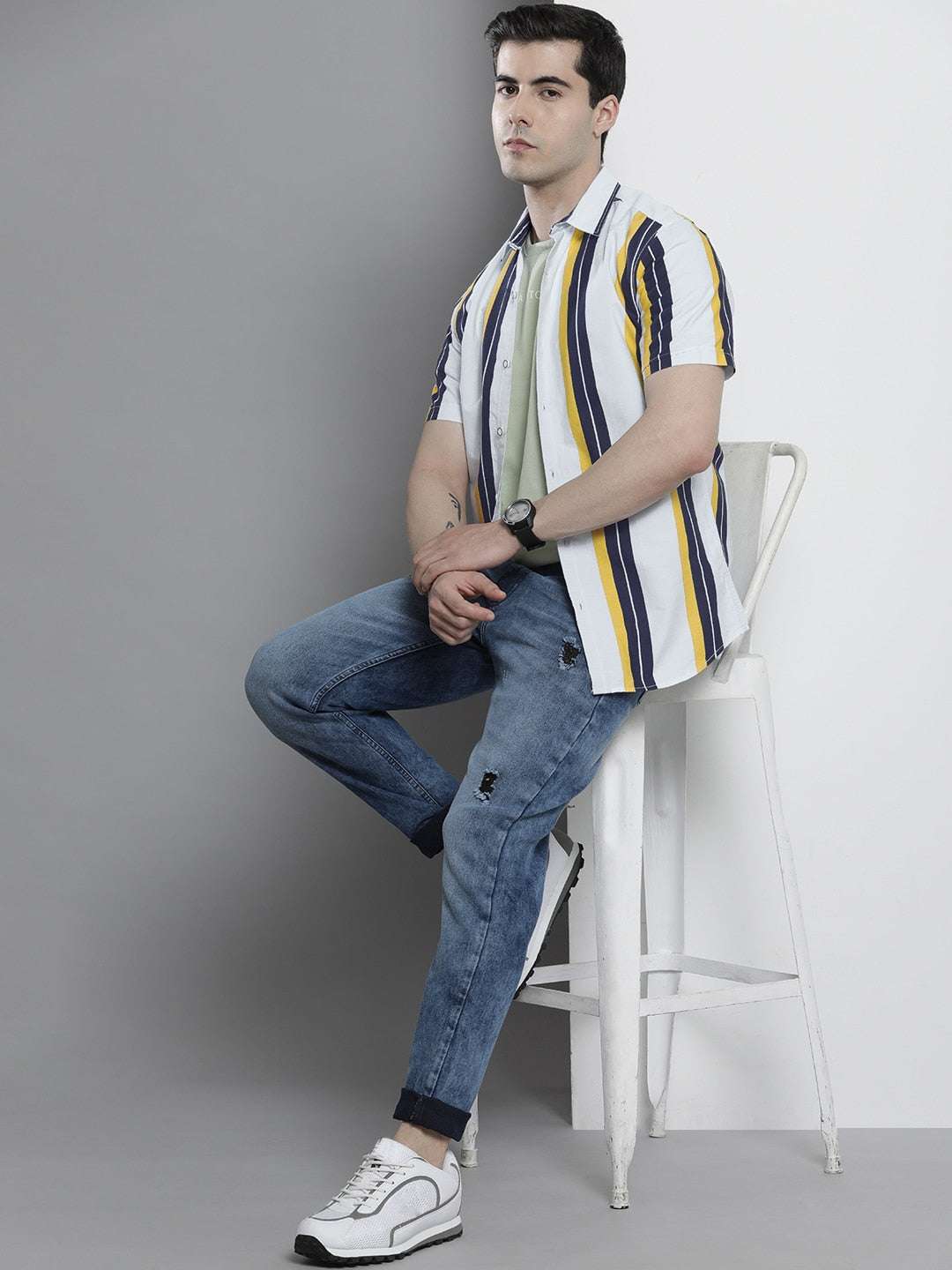 Shop Men Striped Shirt Online.