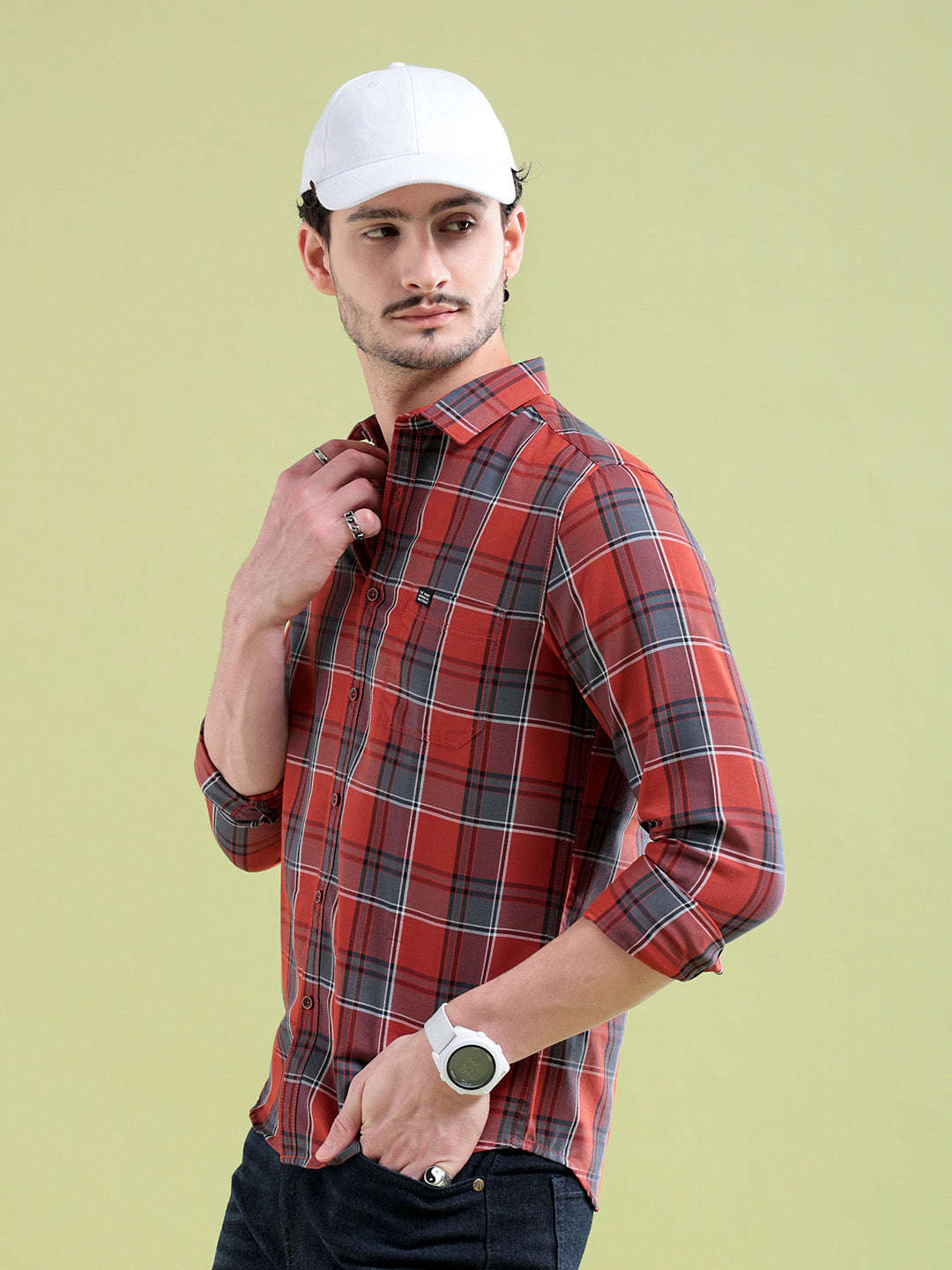 Shop Men Checked Shirt Online.