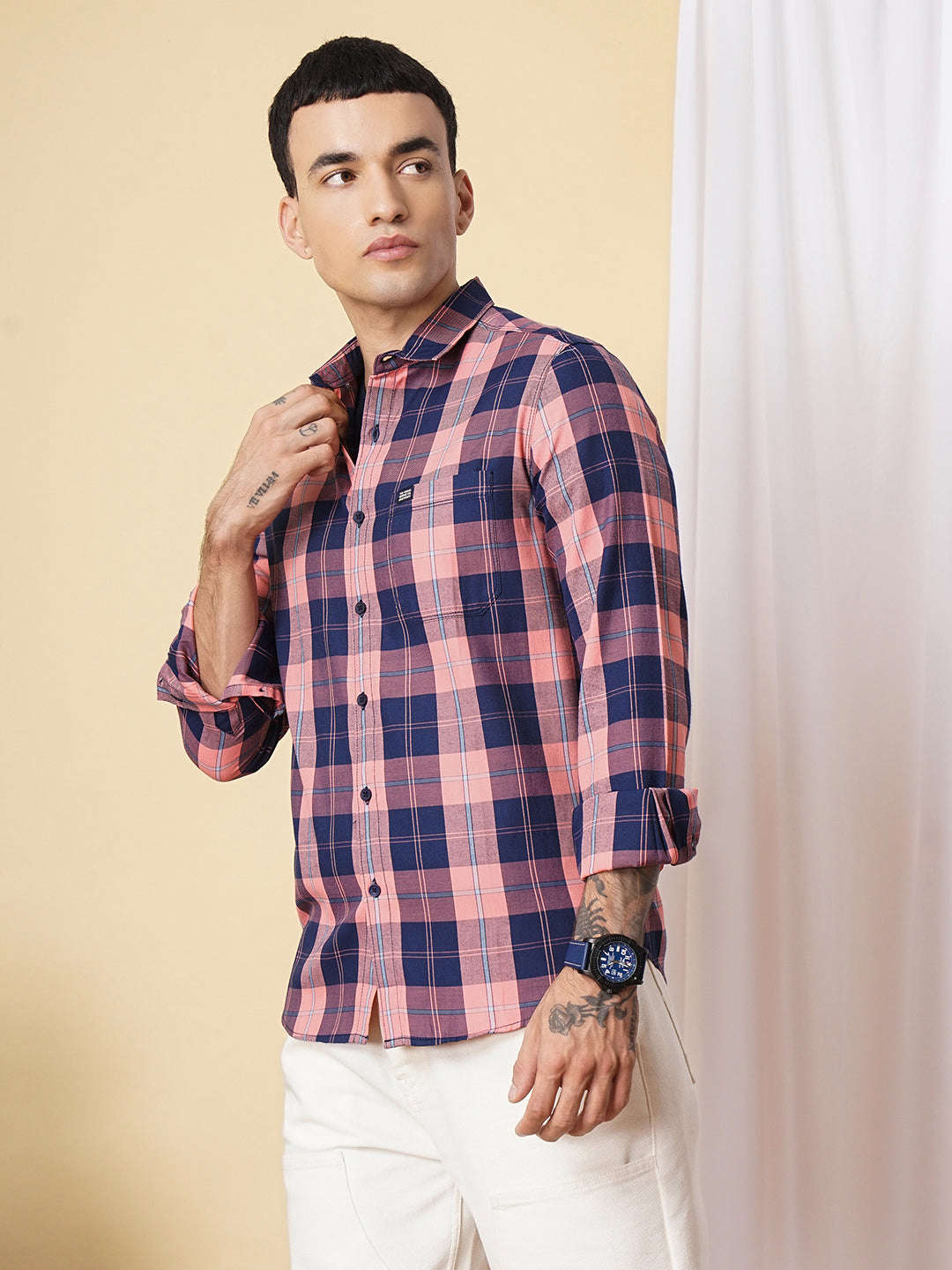 Shop Men Checked Shirt Online.