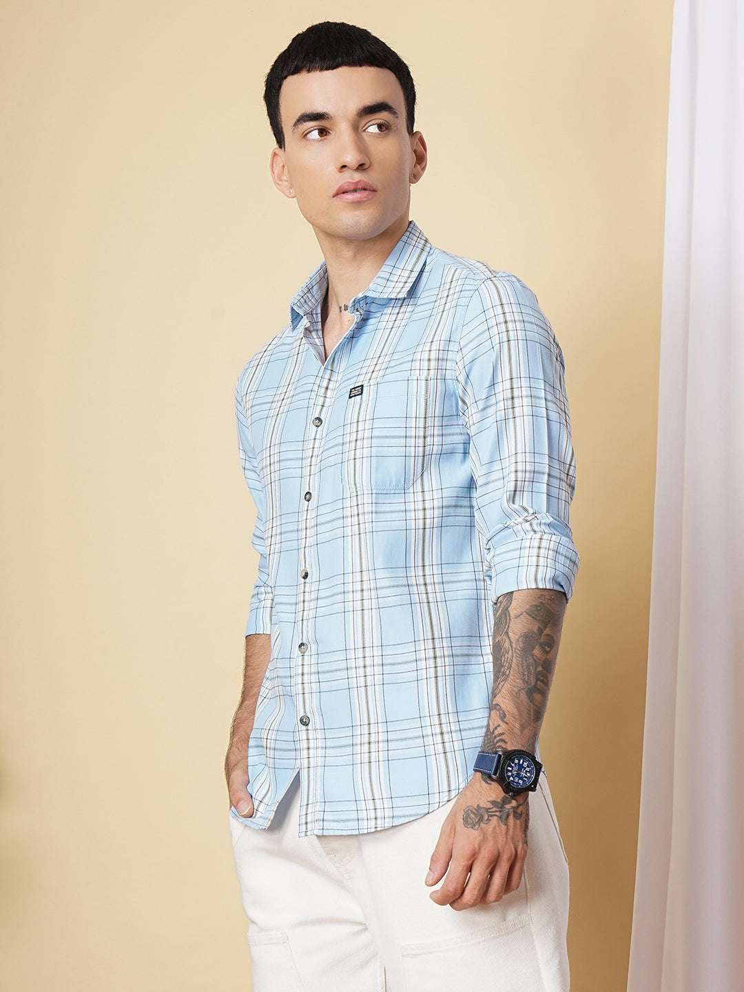 Shop Men Checked Shirt Online.