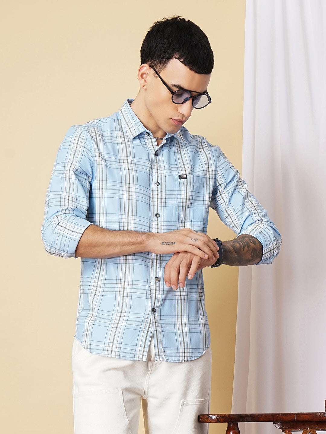 Shop Men Checked Shirt Online.