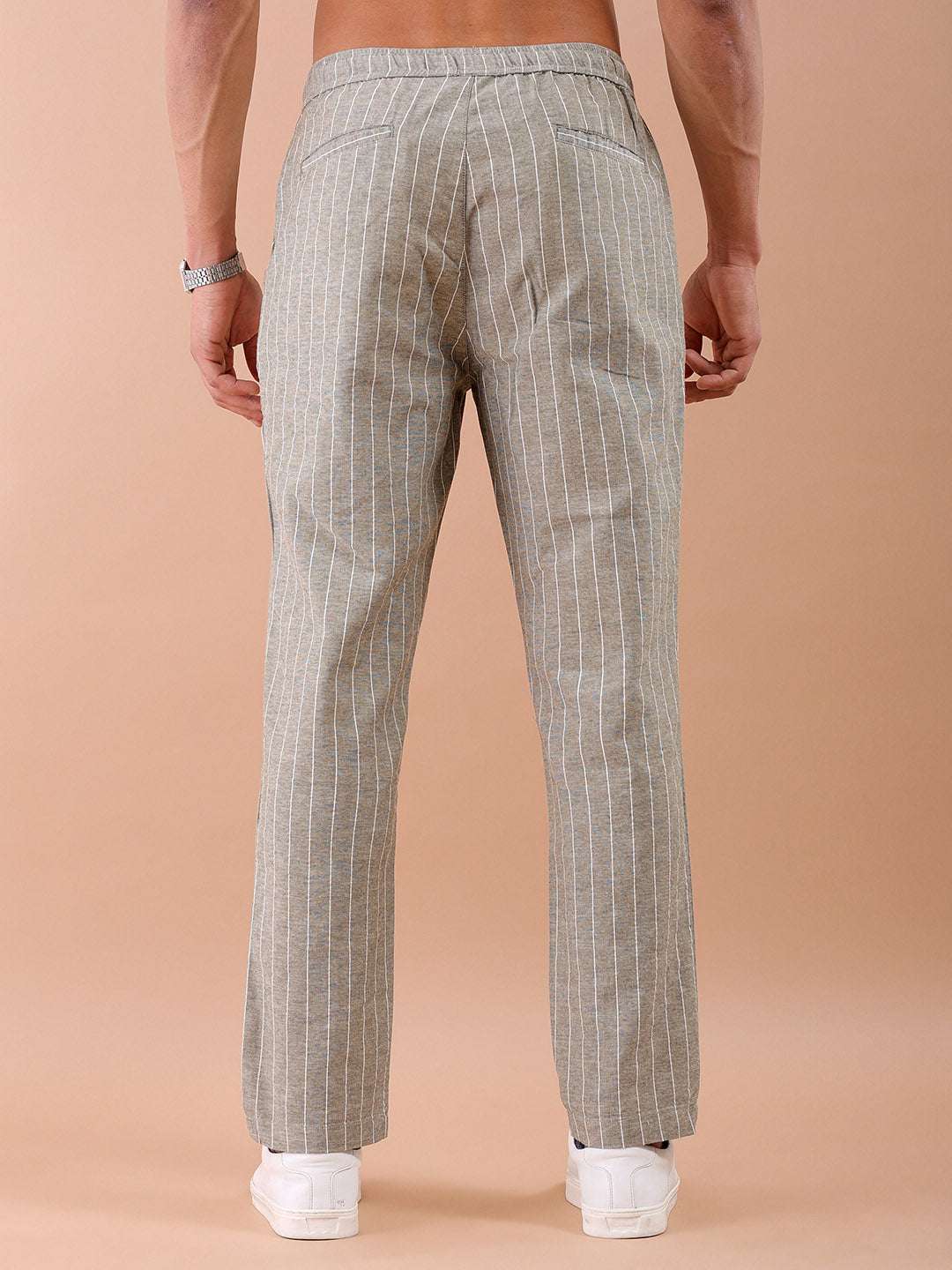 Shop Men Striped Trouser Online.