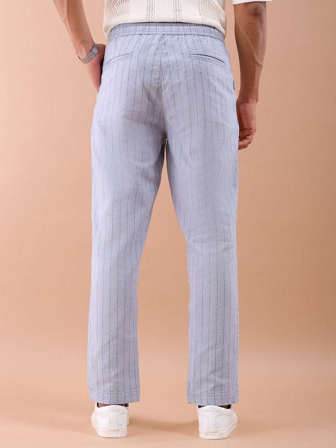 Shop Men Striped Trouser Online.