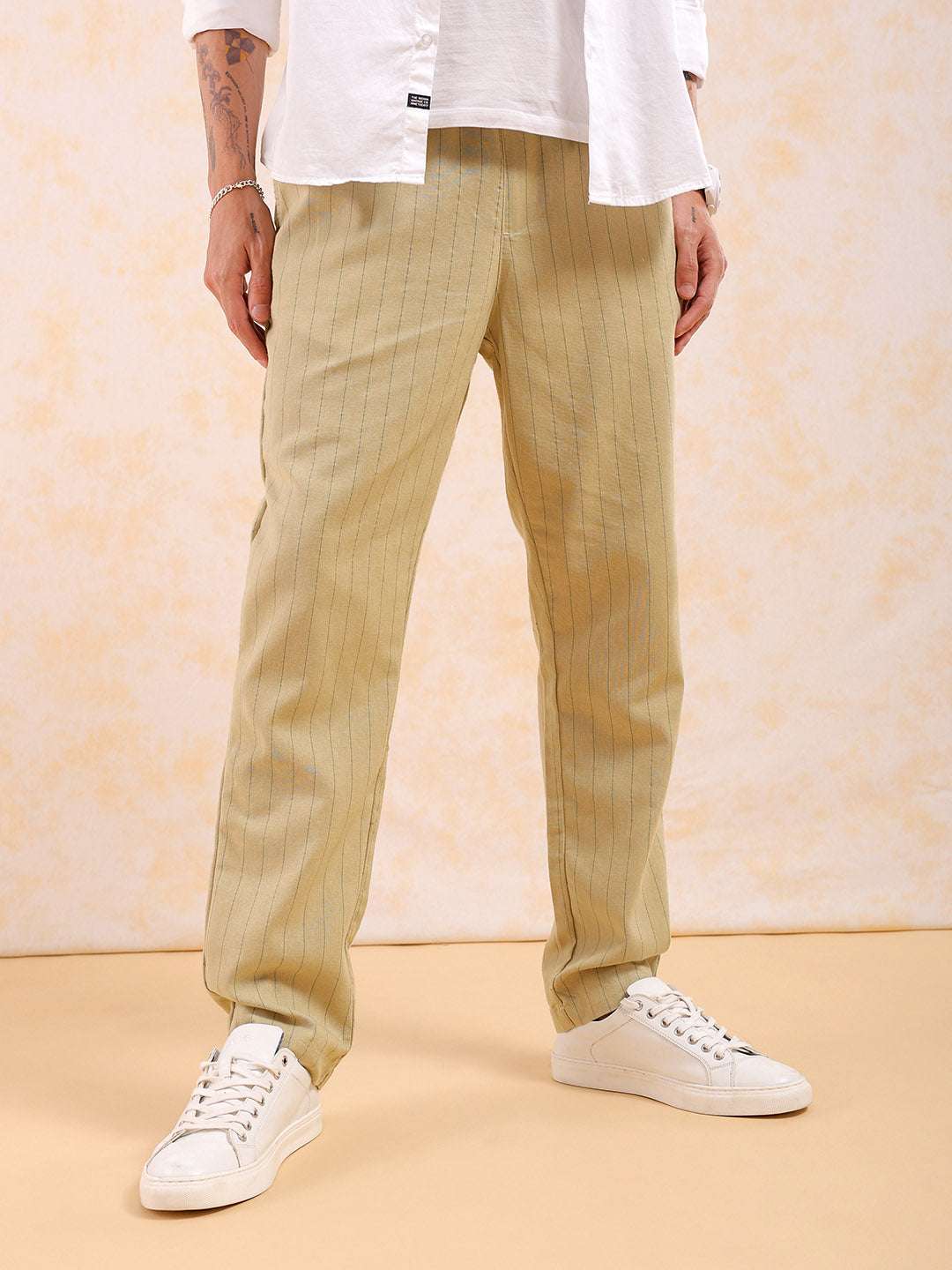 Shop Men Striped Trouser Online.