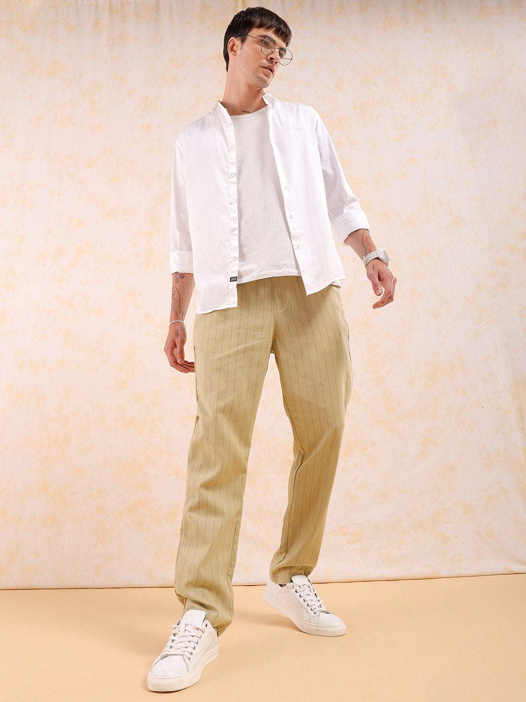 Shop Men Striped Trouser Online.