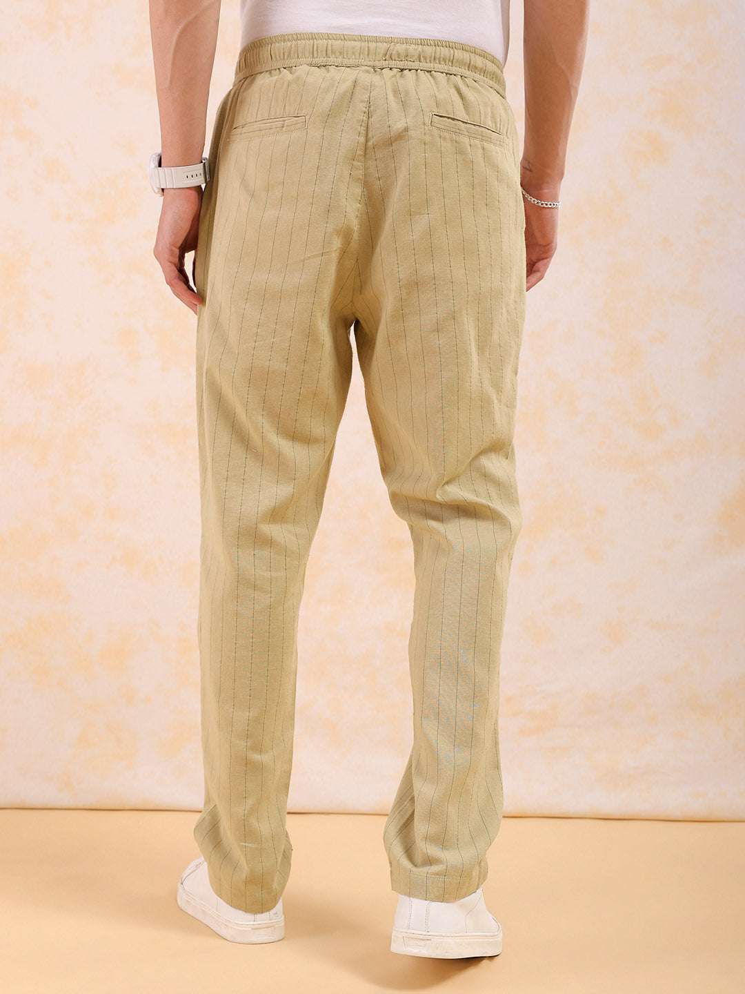 Shop Men Striped Trouser Online.