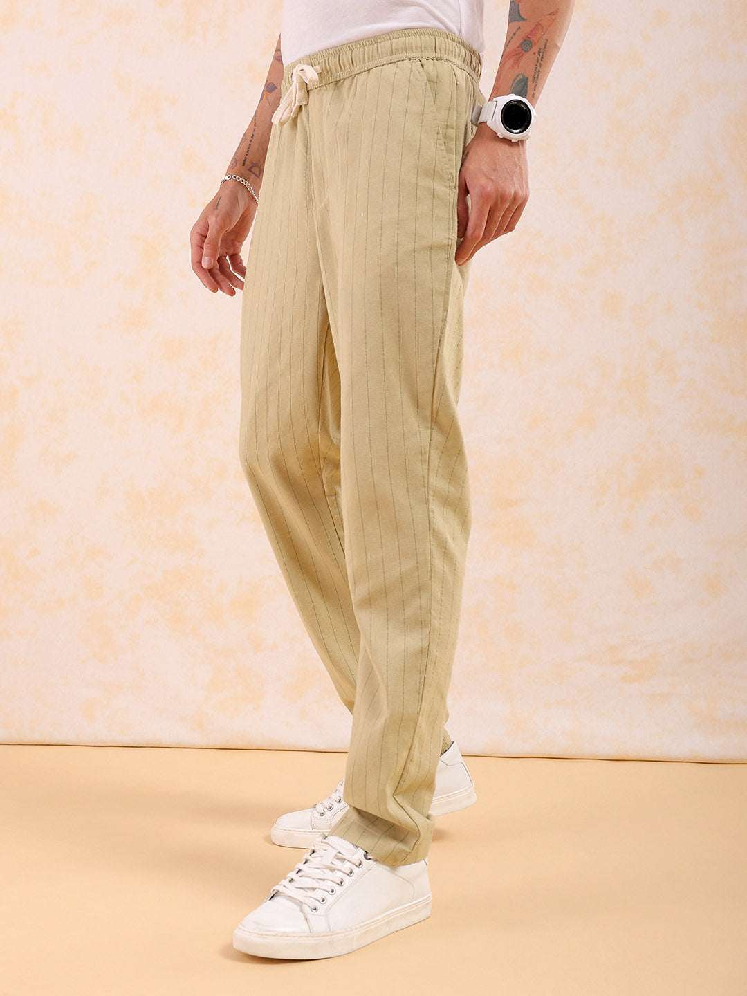 Shop Men Striped Trouser Online.