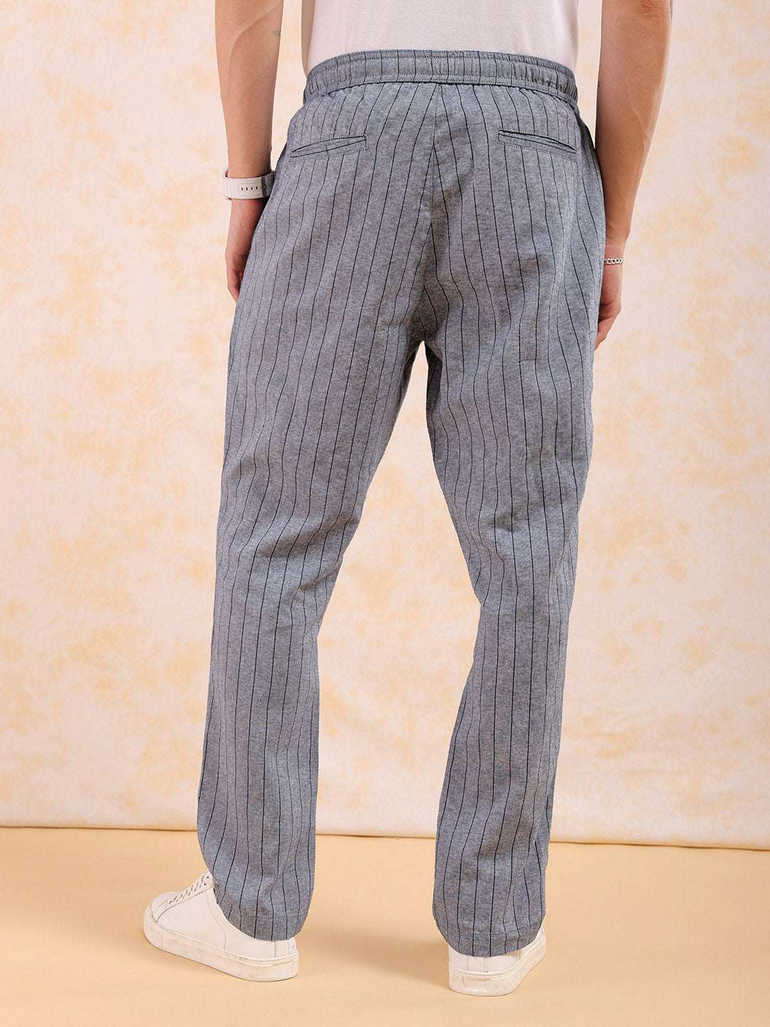 Shop Men Striped Trouser Online.