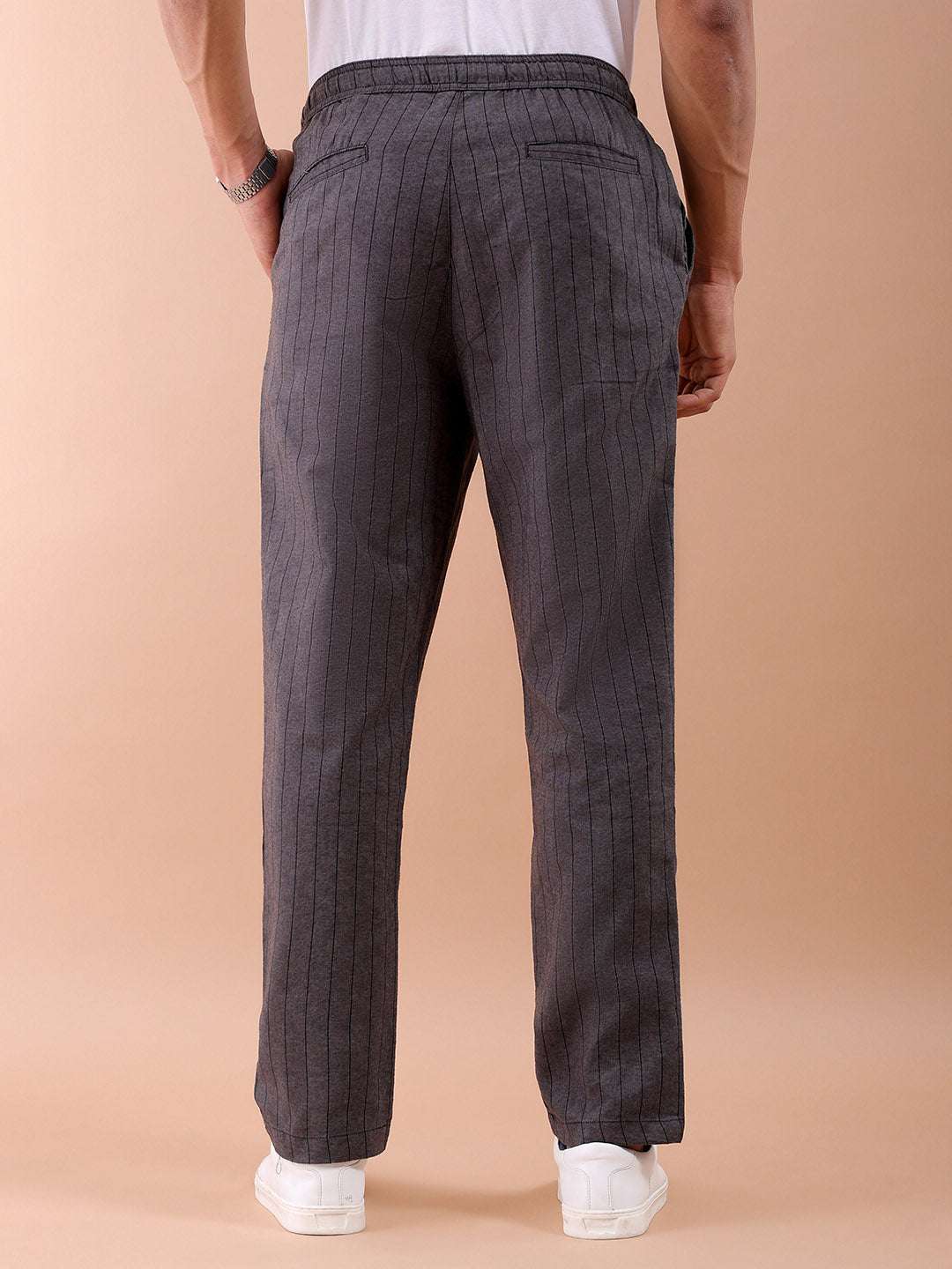 Shop Men Striped Trouser Online.